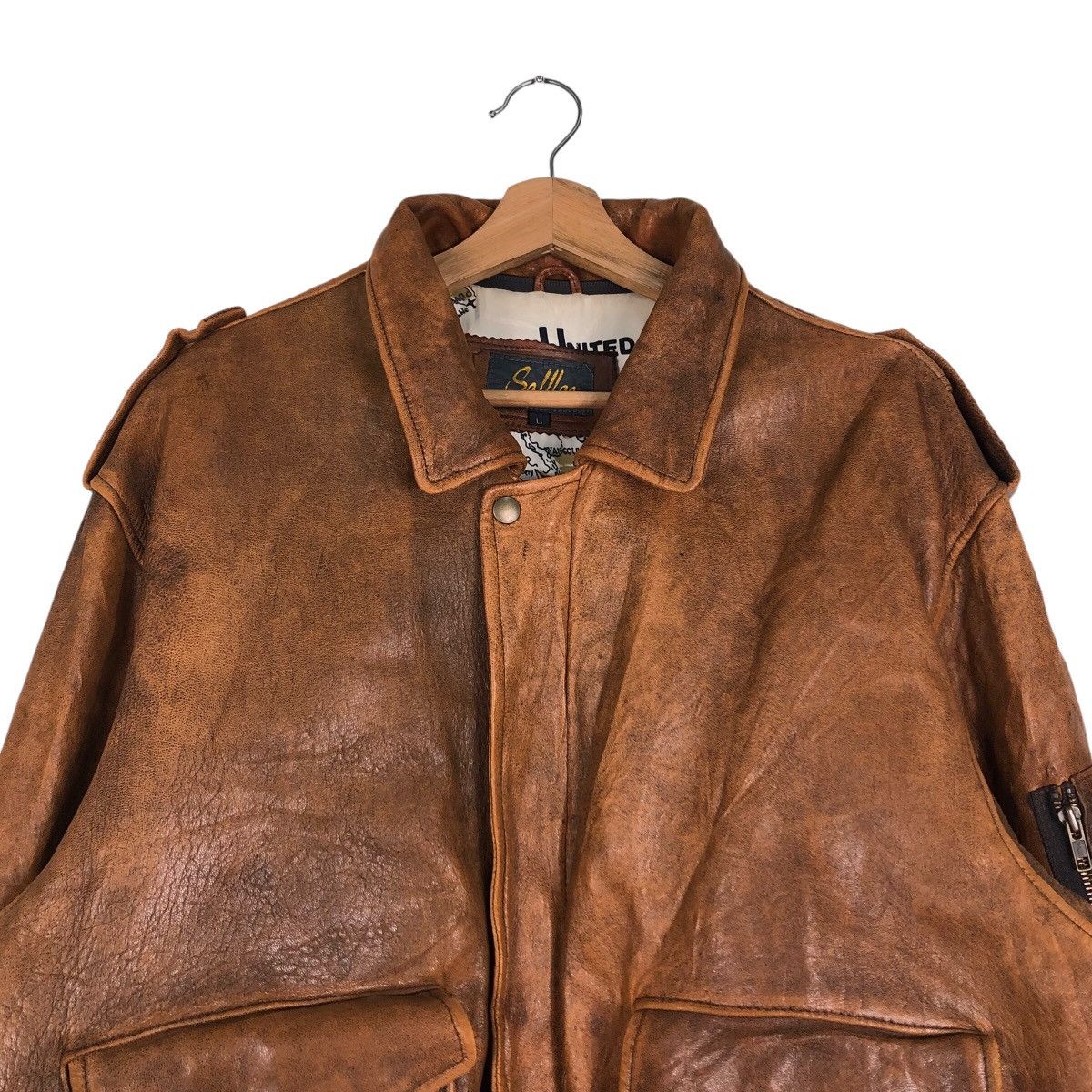 Japanese Brand 📌Vintage Military Design Leather Jacket SoffIce Full Print Size US L / EU 52-54 / 3 - 4 Thumbnail