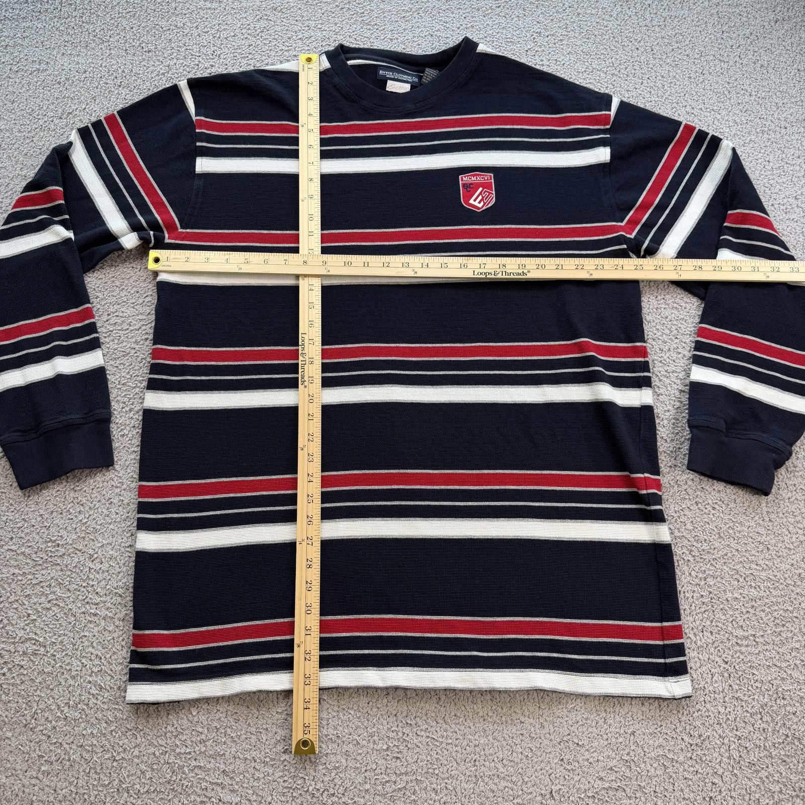 Enyce Vintage Enyce Clothing Co Striped Long Sleeve Shirt 3XL Navy Size US XXL / EU 58 / 5 - 3 Thumbnail
