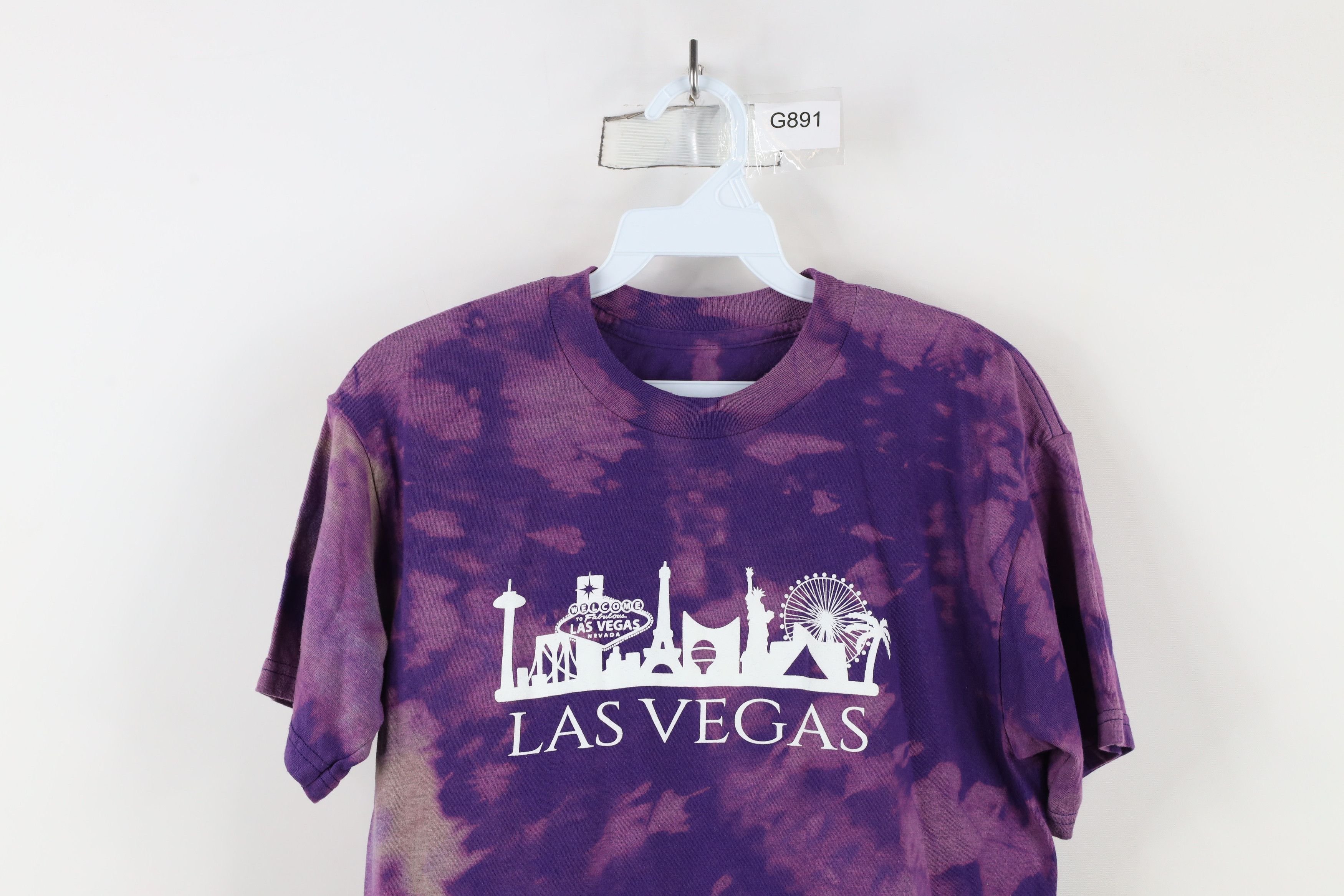 Vintage Streetwear Las Vegas Acid Wash Short Sleeve T-Shirt Purple Size S / US 4 / IT 40 - 2 Thumbnail