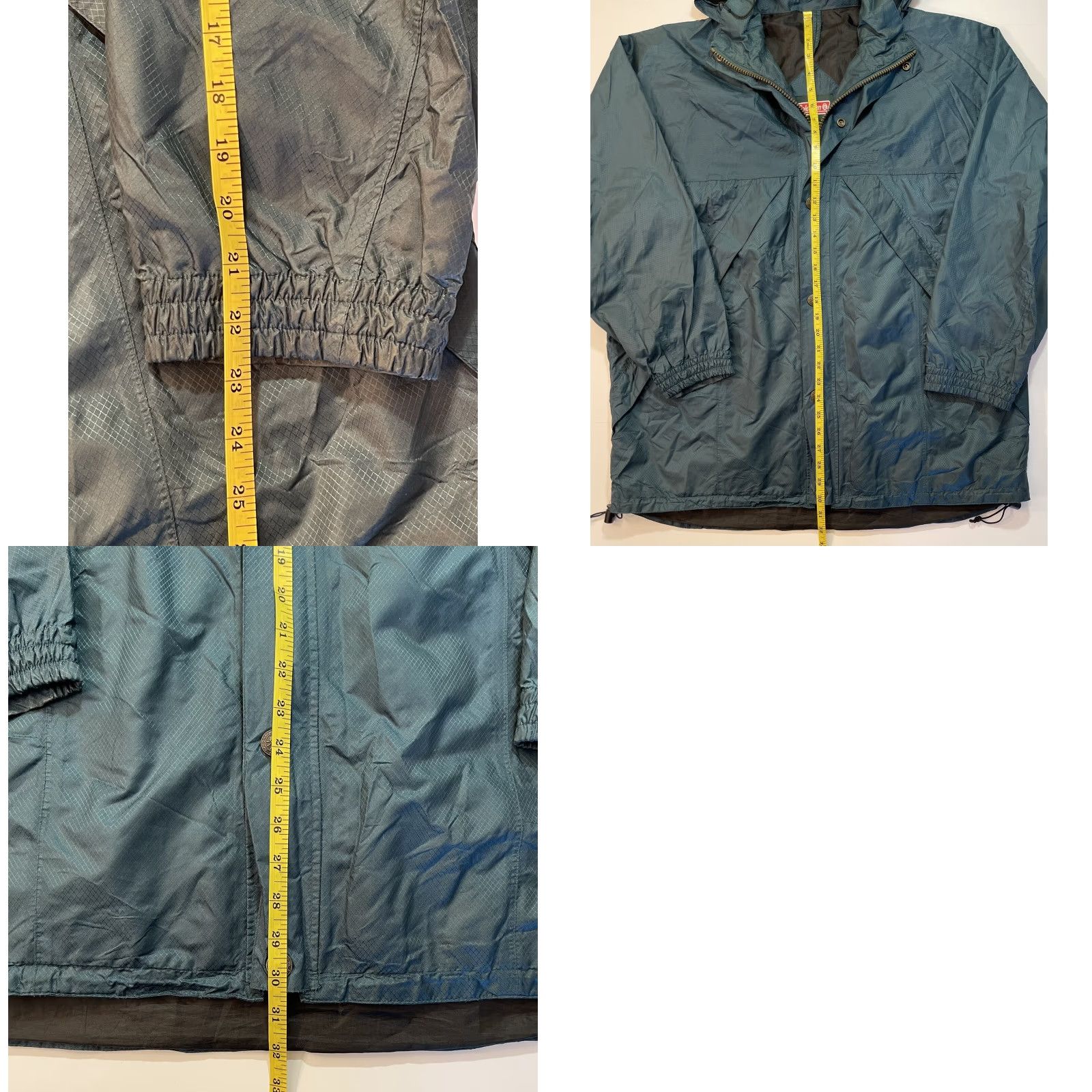 Rains VINTAGE Coleman Full Zip Men's Rain Jacket Windbreaker Hiking Green Blue Sz L Environmental Outdoor Fall Winter Spring Size US L / EU 52-54 / 3 - 8 Thumbnail