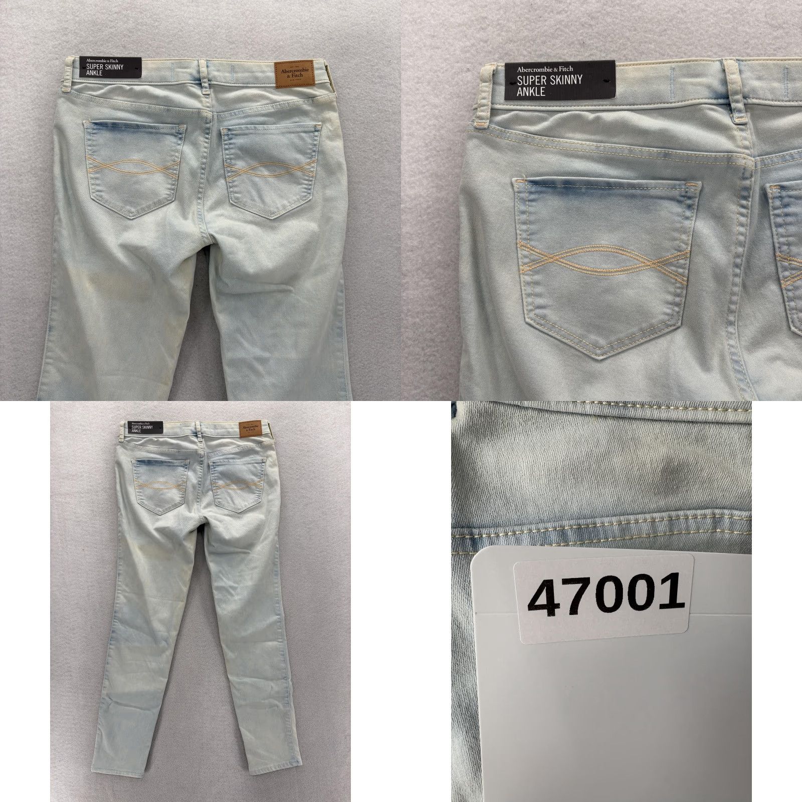Abercrombie & Fitch Abercrombie & Fitch Super Skinny Ankle Jeans Womens 8 Light Wash Blue Mid Rise Stretch Denim Pockets Size 30" / US 8 / IT 44 - 9 Thumbnail
