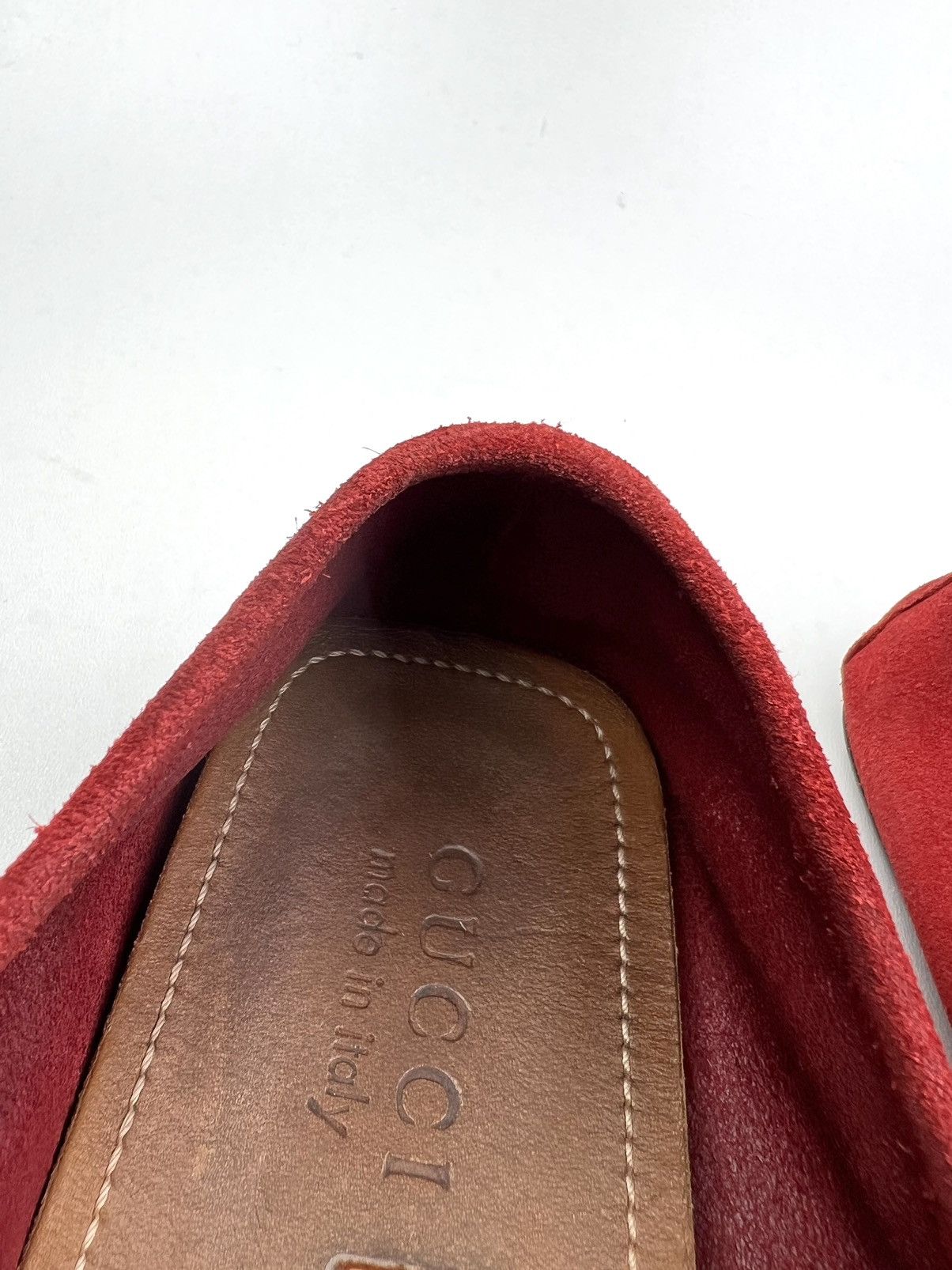 Gucci GUCCI Loafers Drivers Leather Shoes Web Stripe Red Men's Size US 8.5 / EU 41-42 - 19 Thumbnail
