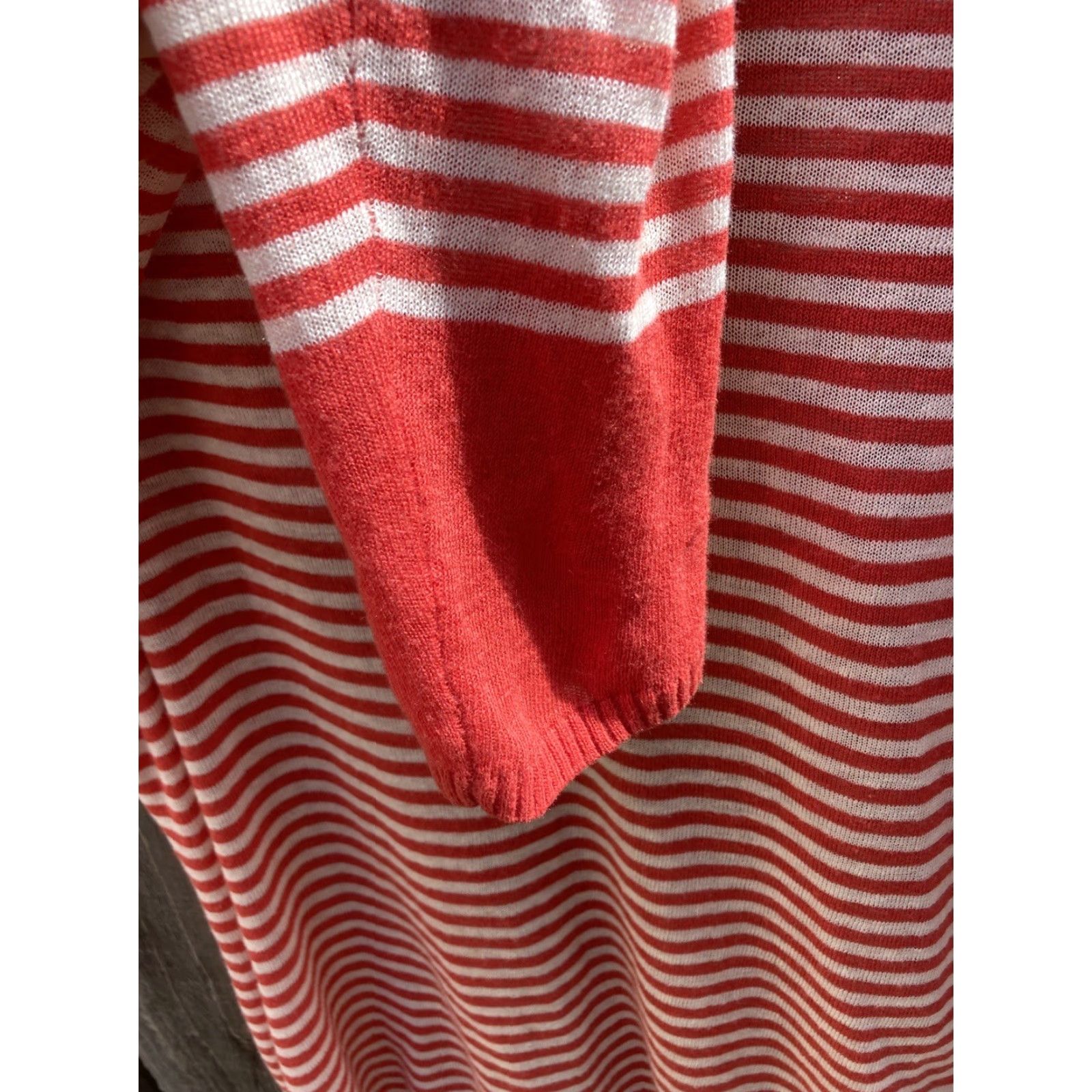 Talbots VINTAGE Women's Talbots Sweater Orange Striped NO TAGS Crew Vibrant Fall Linen Light Size XL / US 12-14 / IT 48-50 - 5 Thumbnail