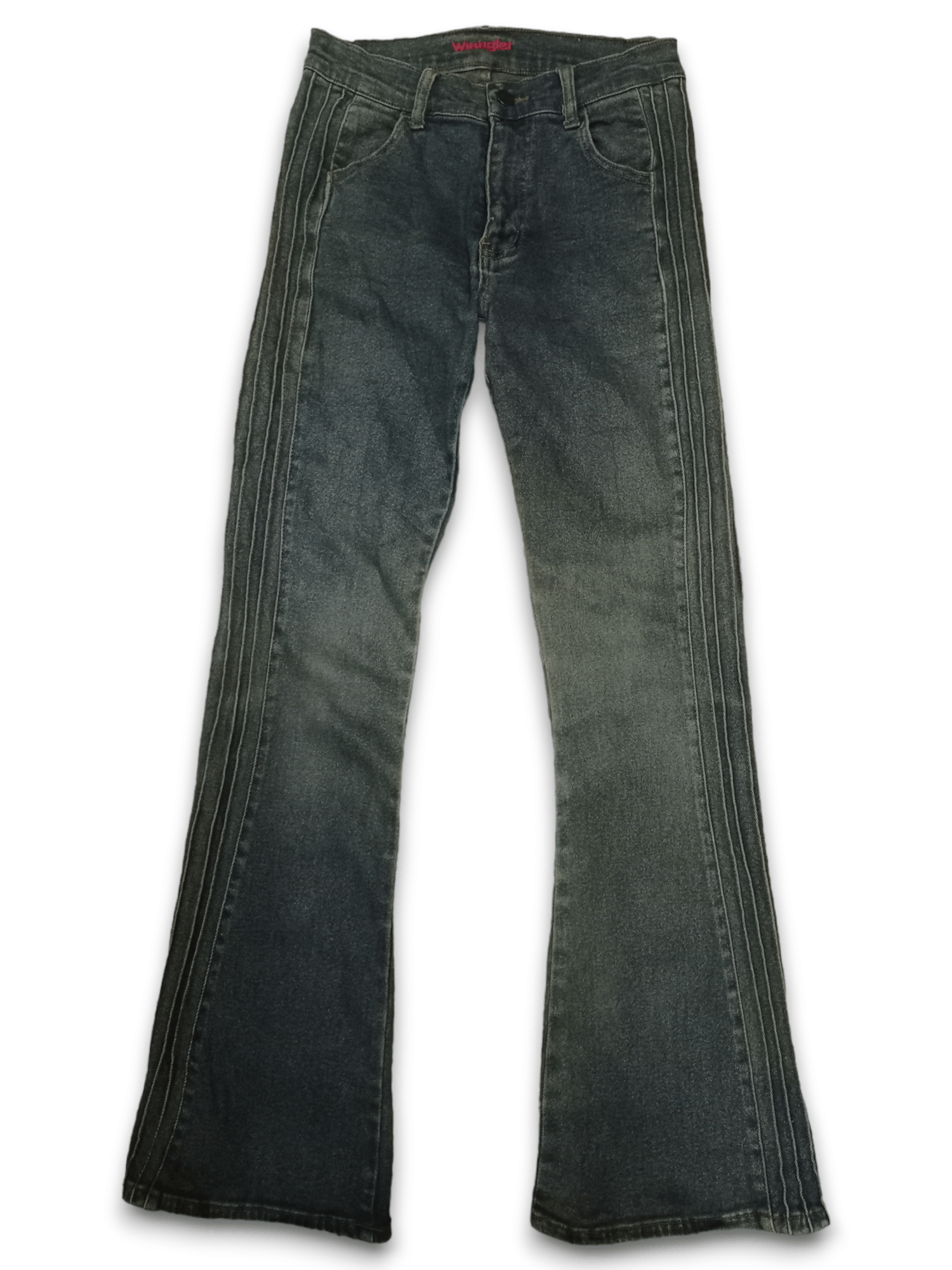 image of Avant Garde x Wrangler Vintage Wrangler Bell Bottoms Mud Wash Flare Jeans in Blue, Women's (Size 24
