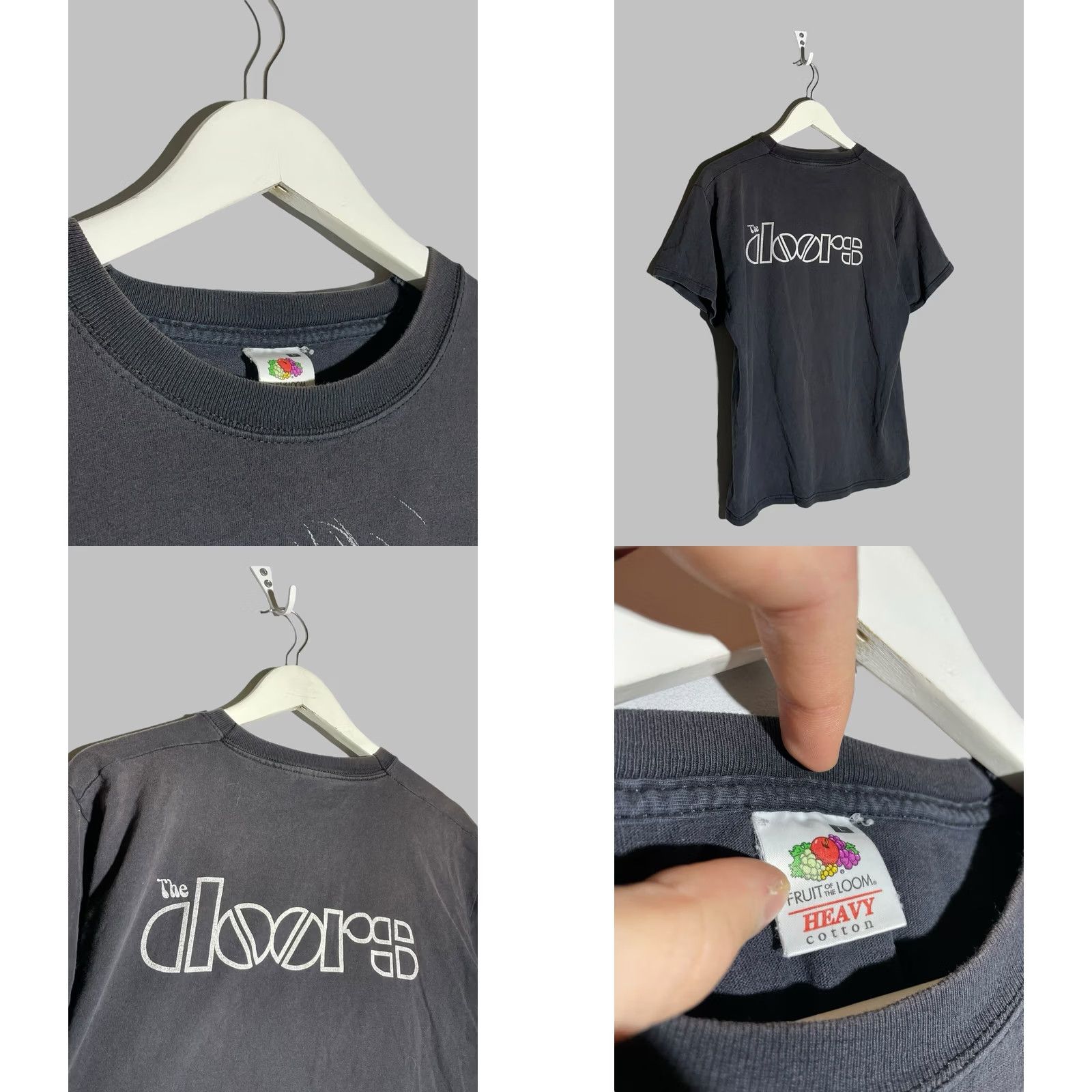 Fruit Of The Loom The Doors Jim Morrison Graphic Print T-Shirt Black Size L Fruit of the Loom Band Music Rock Size US L / EU 52-54 / 3 - 9 Thumbnail