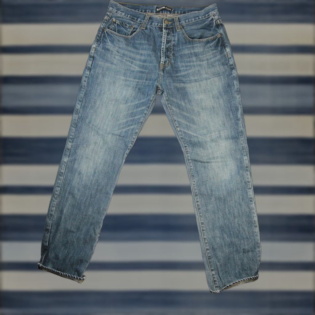 Vintage VINTAGE XLarge Mens Jeans 34x30 Pocket Spellout Blue 90s Streetwear Boys Mens Size US 34 / EU 50 - 1 Thumbnail
