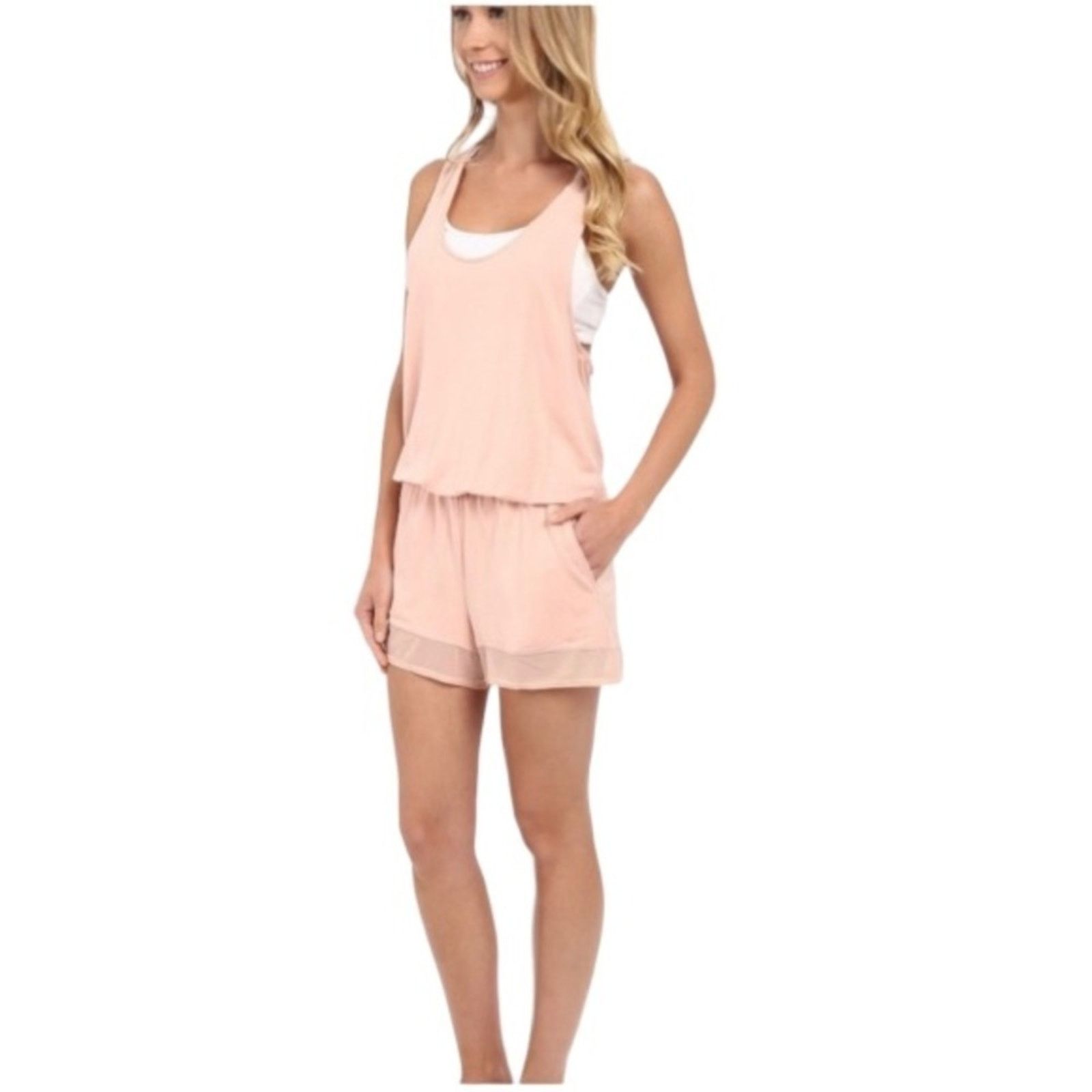 Alo Yoga Revolve Alo Yoga Tranquility Romper in Shell (Peach) Size L Size 31" - 3 Thumbnail