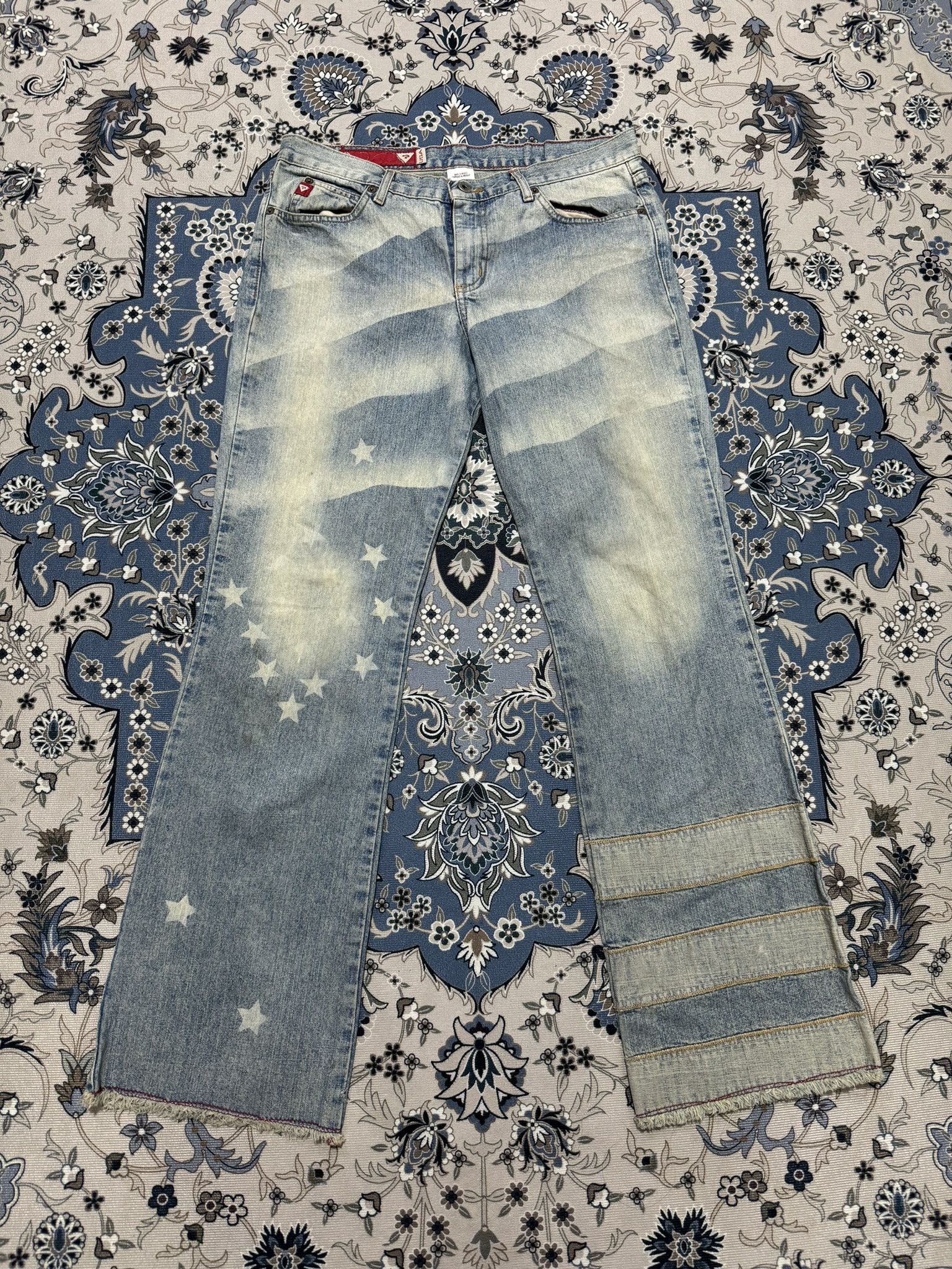 Guess × Vintage Vintage Flare Guess Hagi Pants America Flag Jeans Size 32" / US 10 / IT 46 - 1 Thumbnail