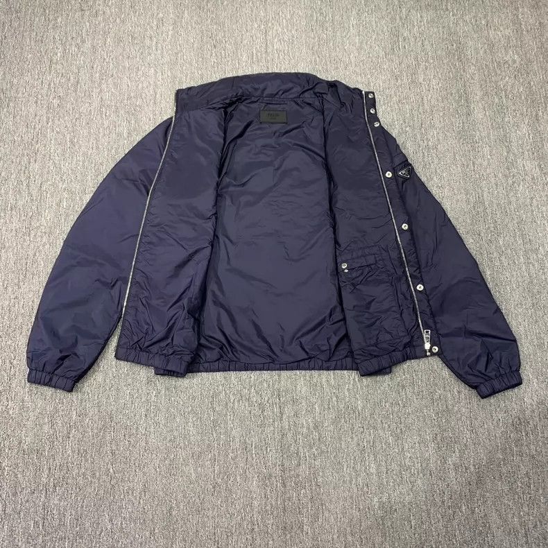 Prada Prada Dark blue triangle logo nylon cotton jacket 2501-Next Size US L / EU 52-54 / 3 - 7 Thumbnail