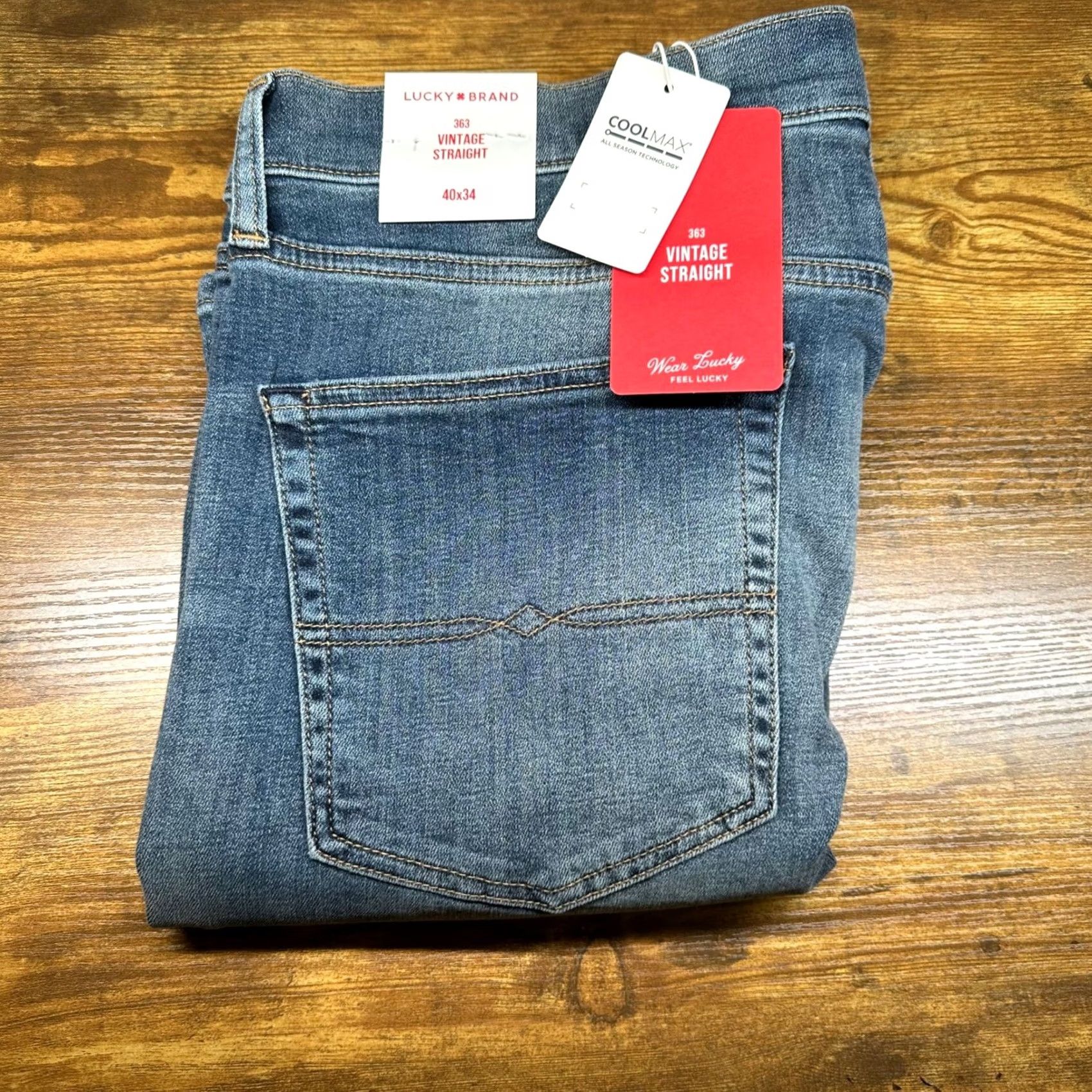 Lucky Brand Lucky Brand 363 Vintage Straight Jeans Mens 40x34 Blue CoolMax Denim New Size US 36 / EU 52 - 2 Thumbnail