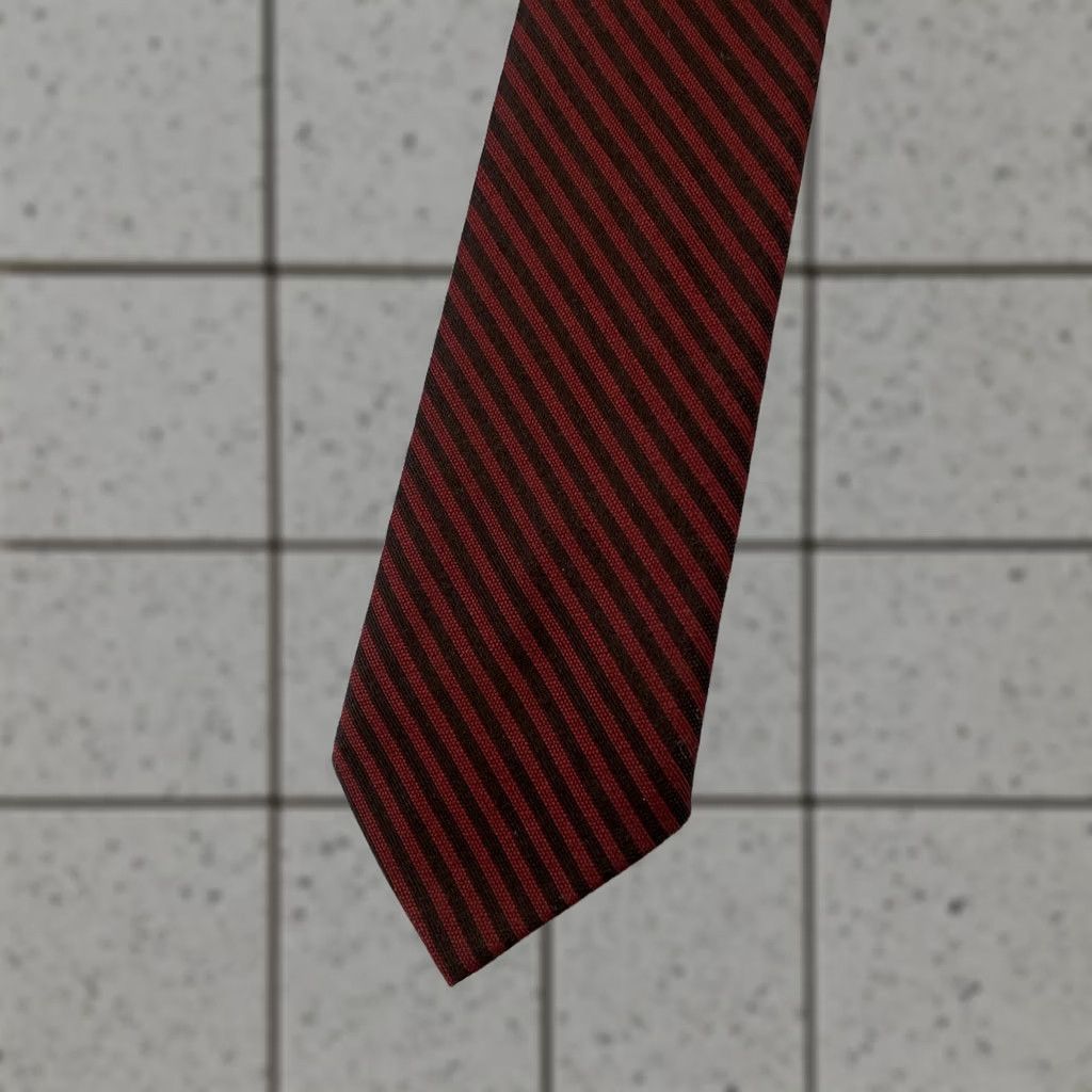 MCM vtg 60s Wool Dacron NeckTie Slim 2" Red Black Stripe MCM Capsule Tie 2x57 Capsule Slim Necktie Mens Tie Size ONE SIZE - 1 Thumbnail