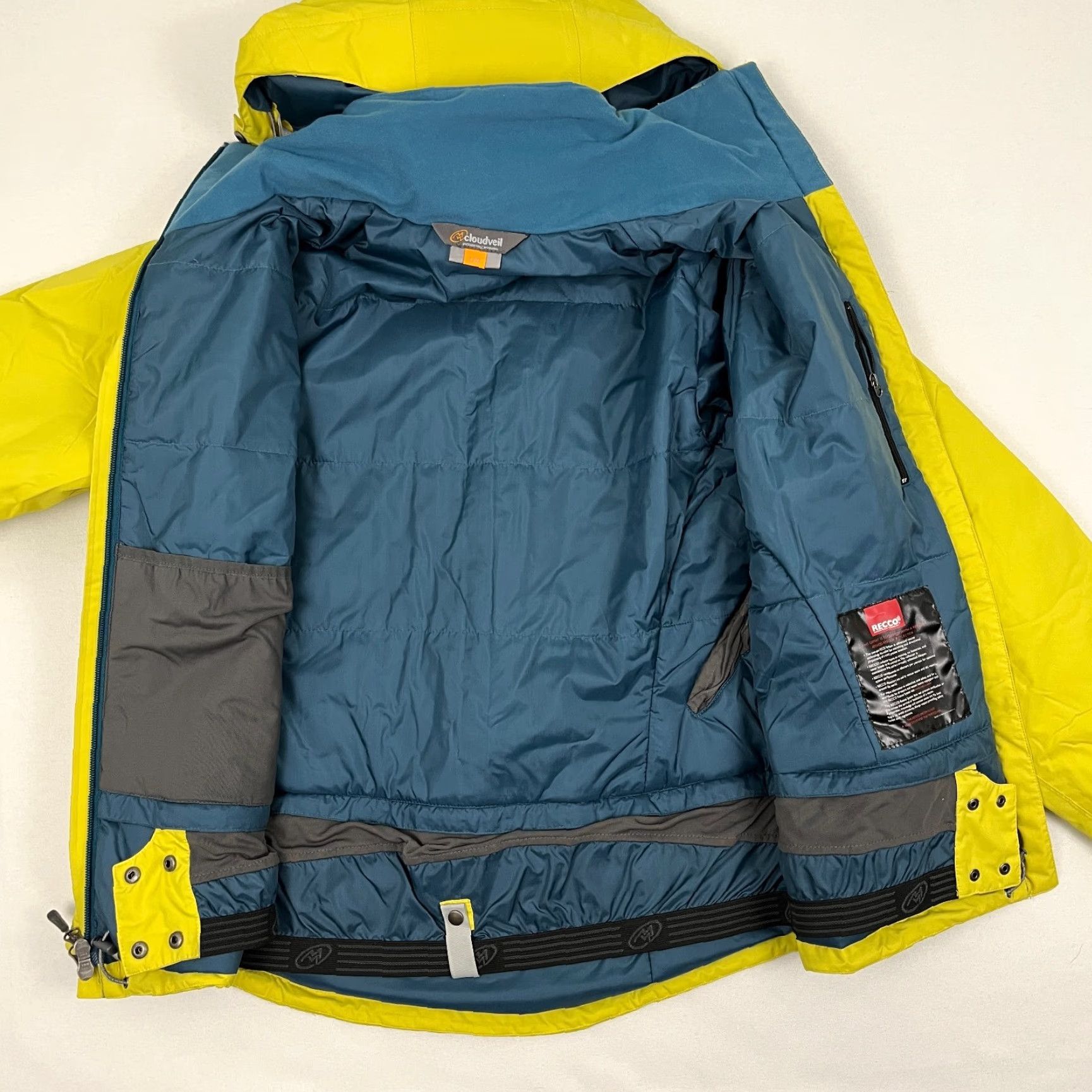 Ecco VINTAGE Cloudveil Jacket Womens L Yellow Ski Snowboard Hooded Snowcore Size L / US 10 / IT 46 - 4 Thumbnail