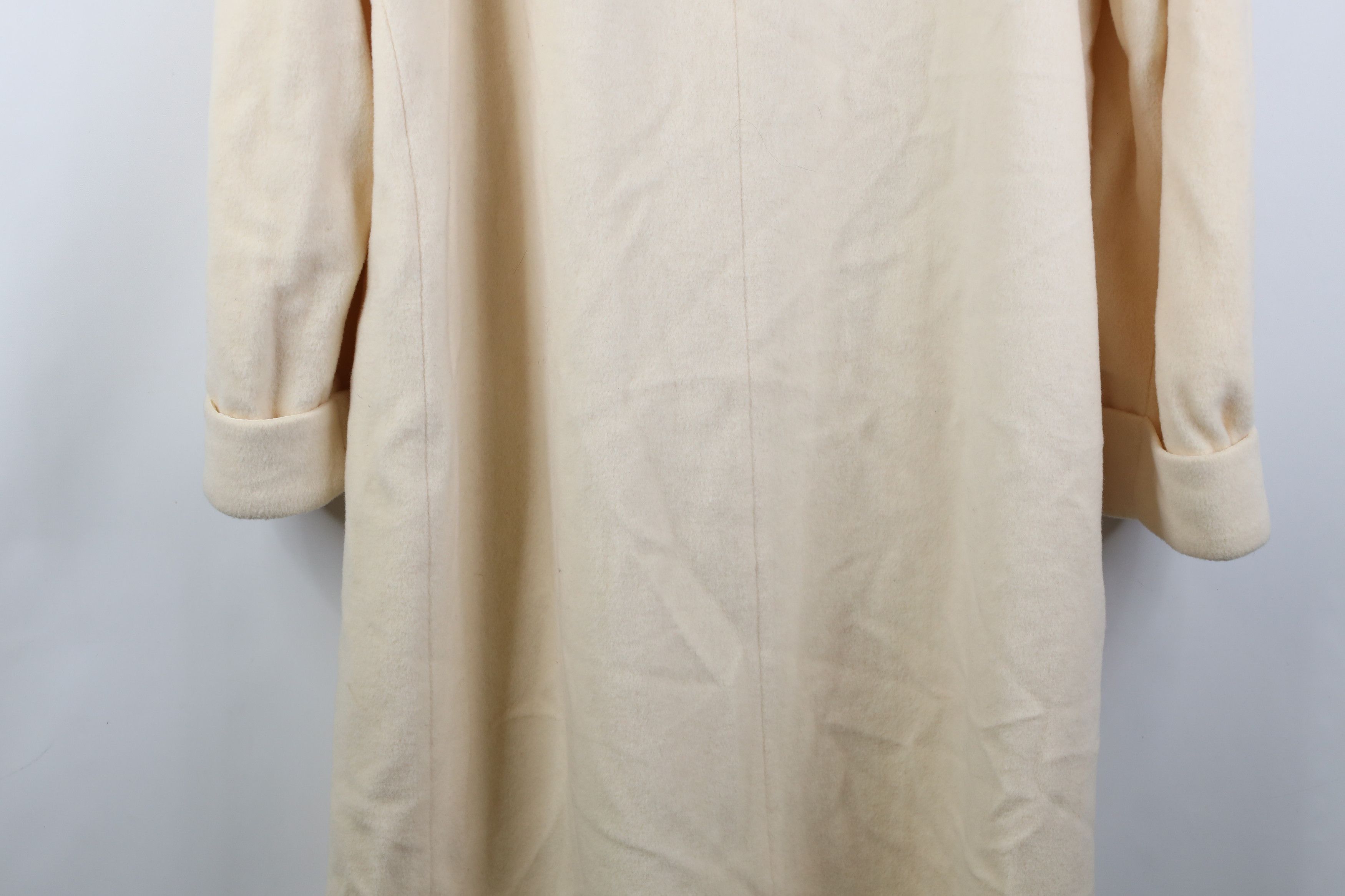 Vintage Vintage 90s Streetwear Lace Shawl Overcoat Jacket Cream USA Size XXL / US 16-18 / IT 52-54 - 14 Thumbnail