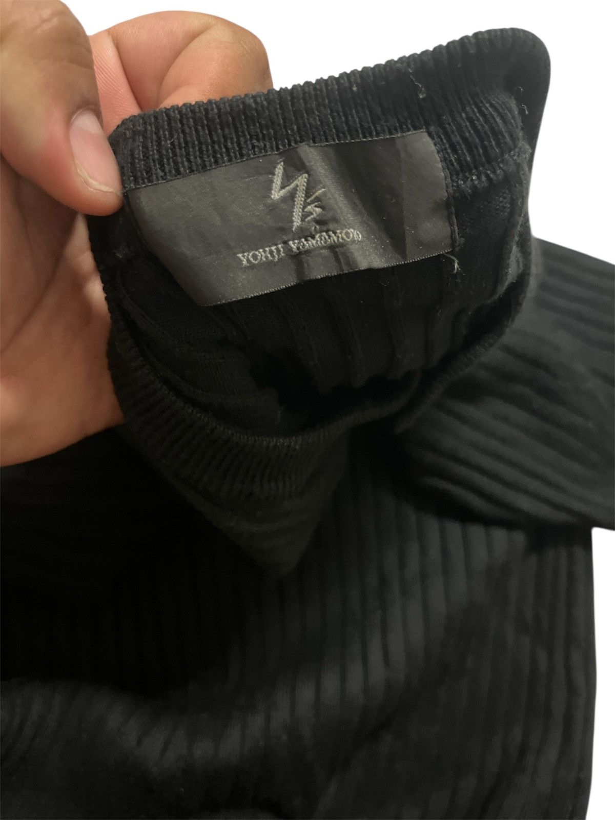 YsYOHJI YAMAMOTO BLACK TSHIRT PLANT STRETCHABLE