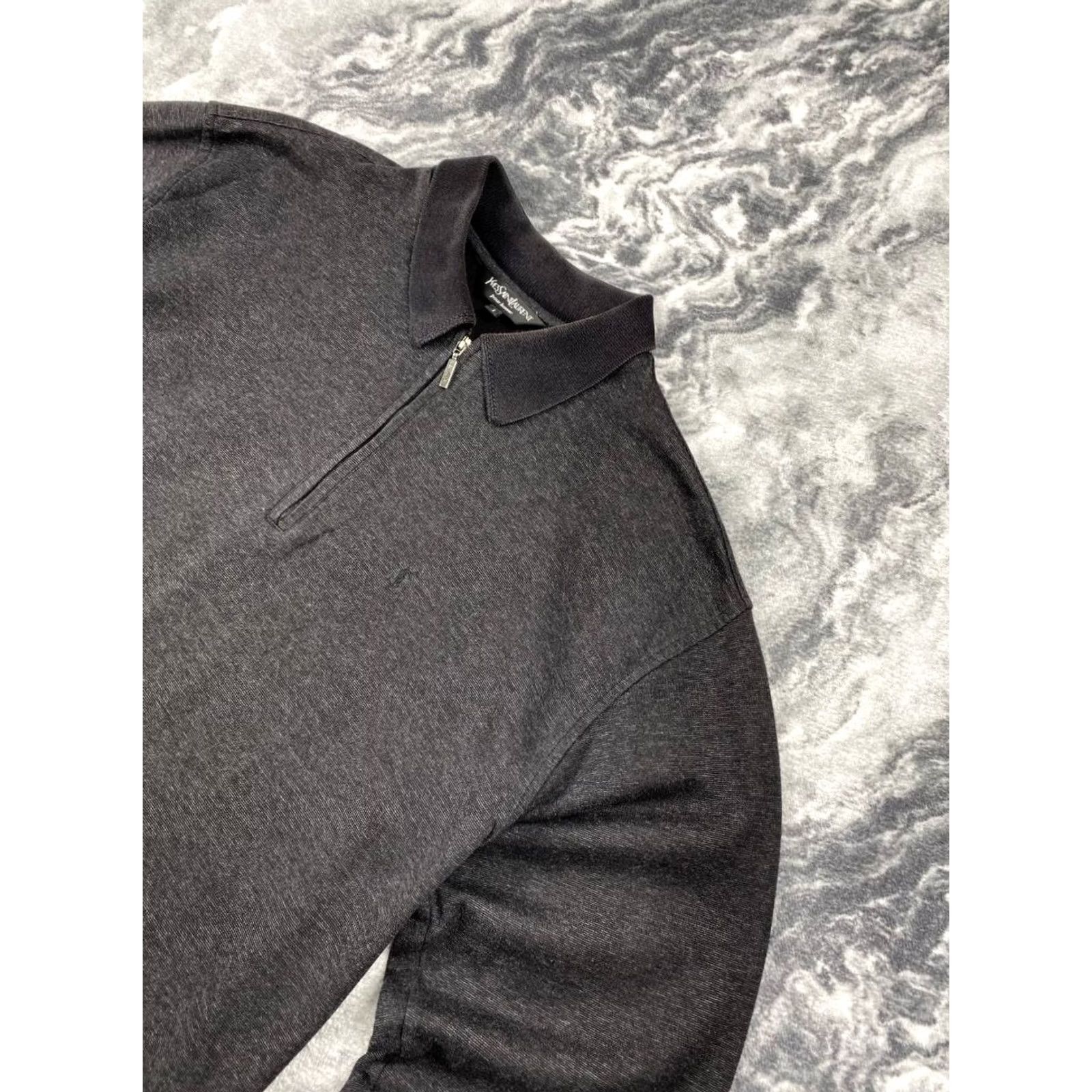 Yves Saint Laurent VINTAGE Yves Saint Laurent Polo Sweatshirt YSL Men Size L Black Sweatshirt Polo 1/4 Zip Logo Size US L / EU 52-54 / 3 - 7 Thumbnail
