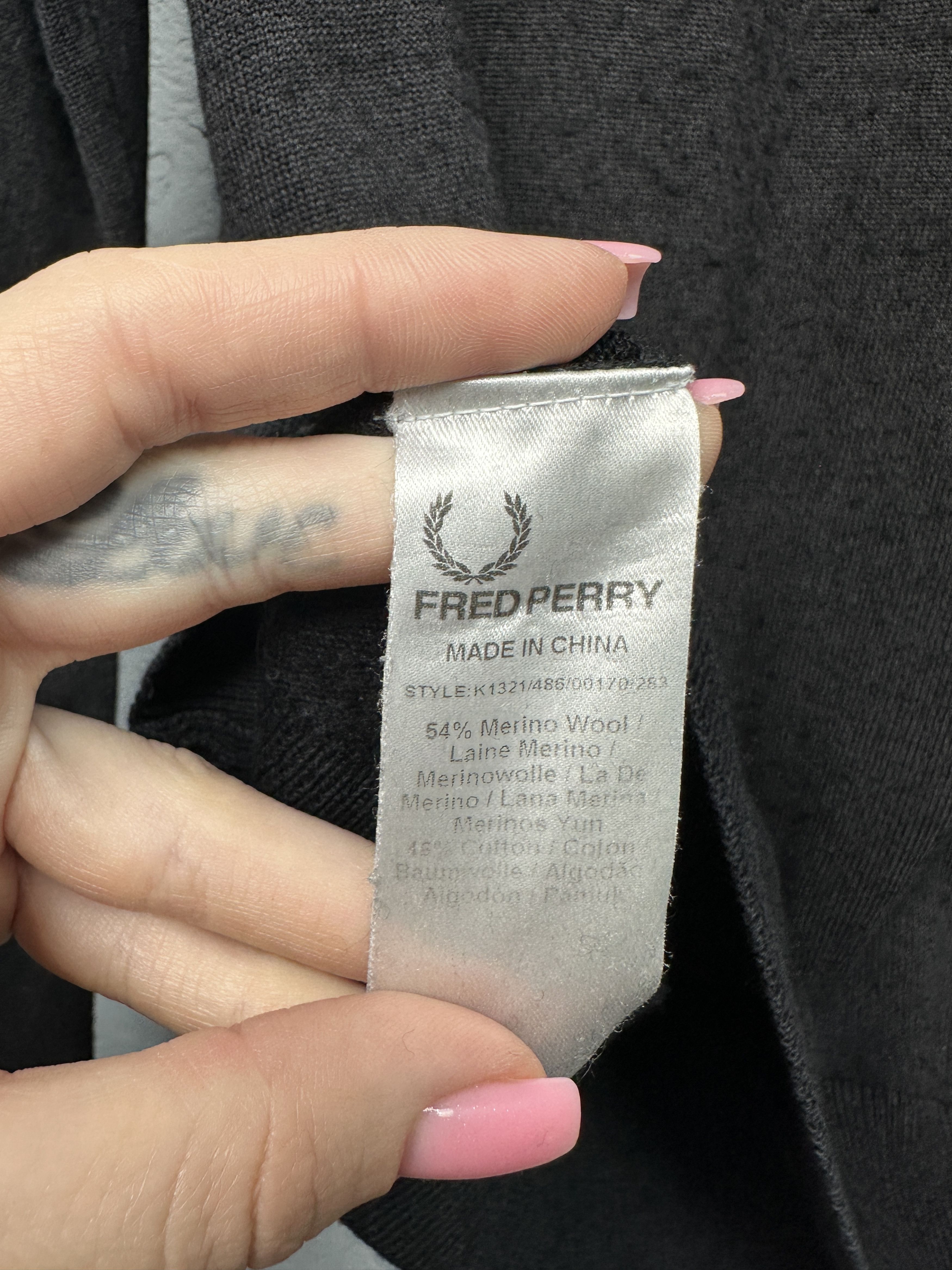 Fred Perry × Vintage Fred Perry Vintage Mens Merino Wool Sweater Size US XL / EU 56 / 4 - 5 Thumbnail