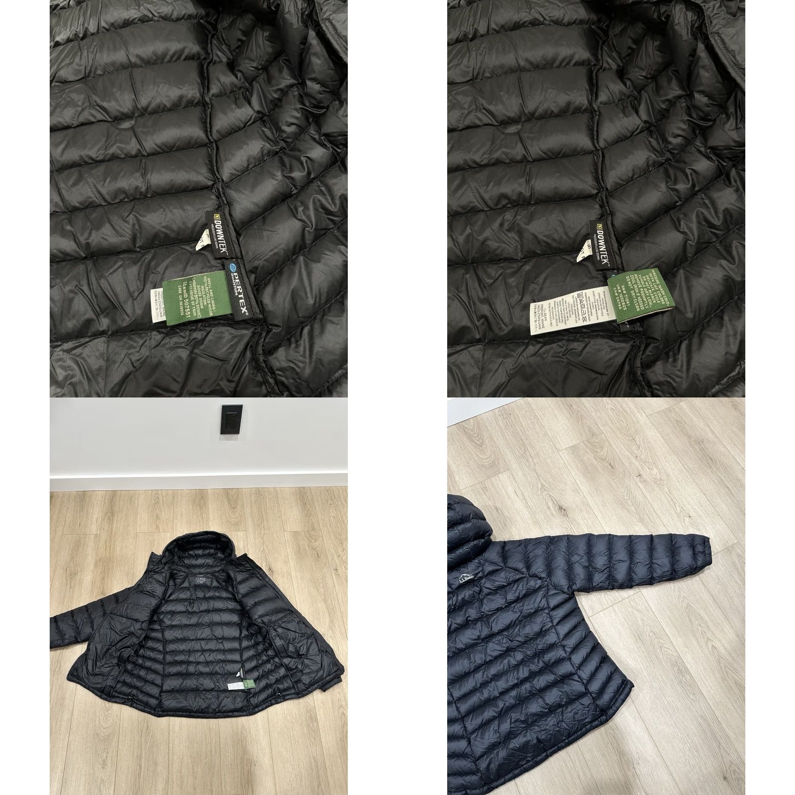 Vintage VINTAGE LL Bean Quilted Hooded Down Jacket Night Black 850 Down Ultralight Large Petite Womens Mens Girls Size L / US 10 / IT 46 - 8 Thumbnail