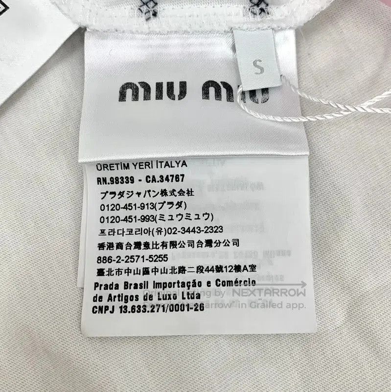 Miu Miu Miu Miu White Striped Cotton T-shirt . Size S / US 4 / IT 40 - 7 Thumbnail