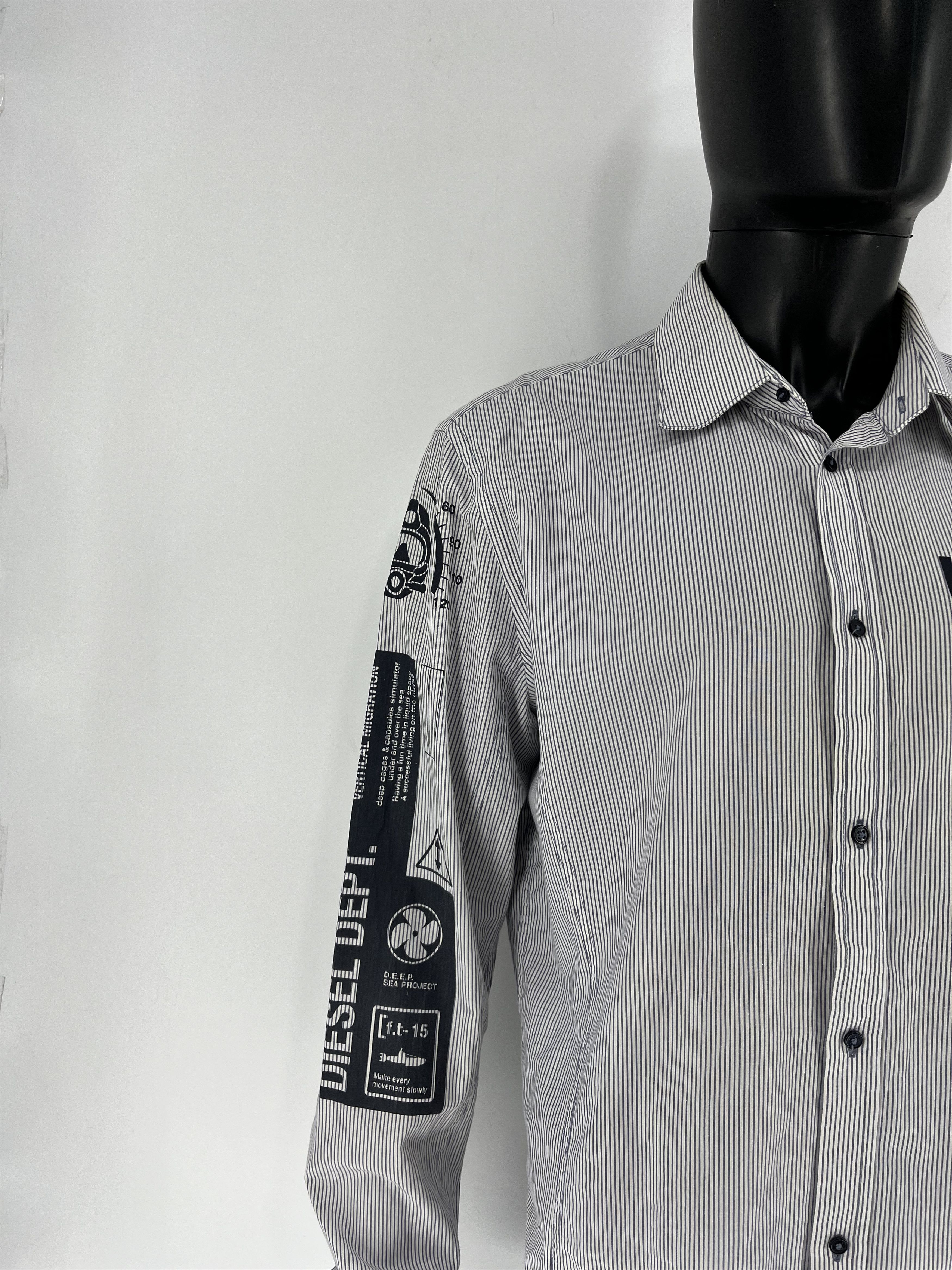 Diesel × Japanese Brand RARE Diesel DEPT. LIQUID SPACE Striped Button UpShirt SZ XXL Size US XXL / EU 58 / 5 - 9 Thumbnail