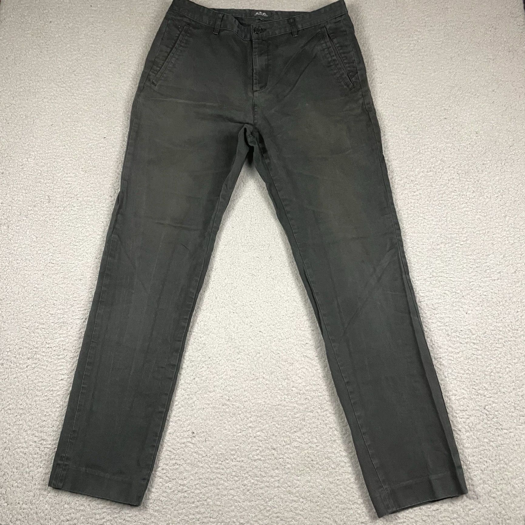 A.P.C. A.P.C. Pants Mens Black 32 Straight Leg Cotton Distressed Casual Designer Vintage Purchase Size US 32 / EU 48 - 3 Thumbnail