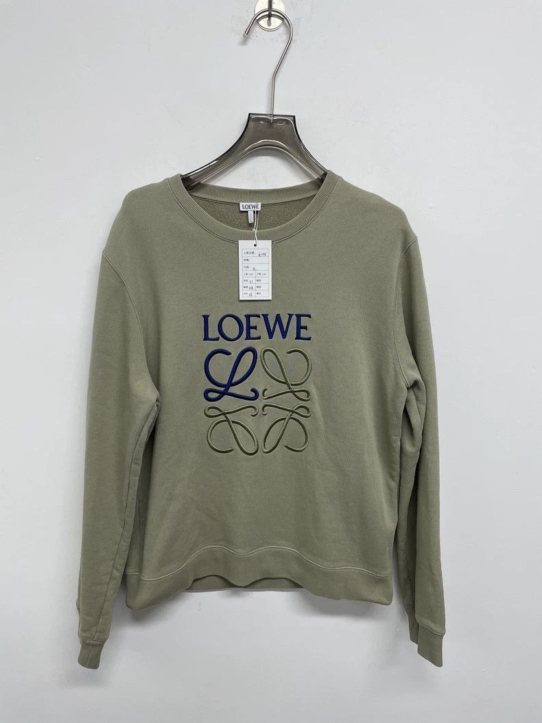 Loewe LOEWE Embroidered logo hoodie on the chest in gray and gre Size XL / US 12-14 / IT 48-50 - 1 Thumbnail