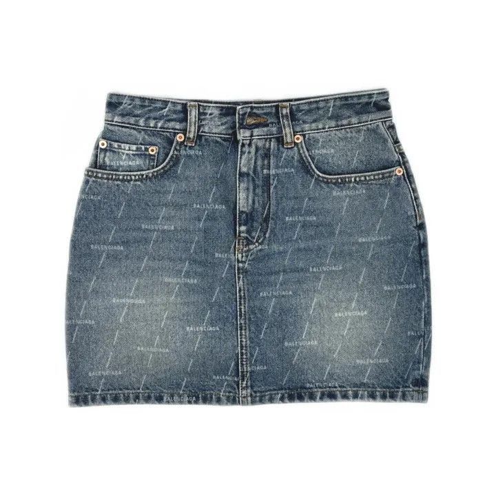 Balenciaga Balenciaga Blue Denim Skirt for Women 0079-2507 Size 35" - 1 Thumbnail