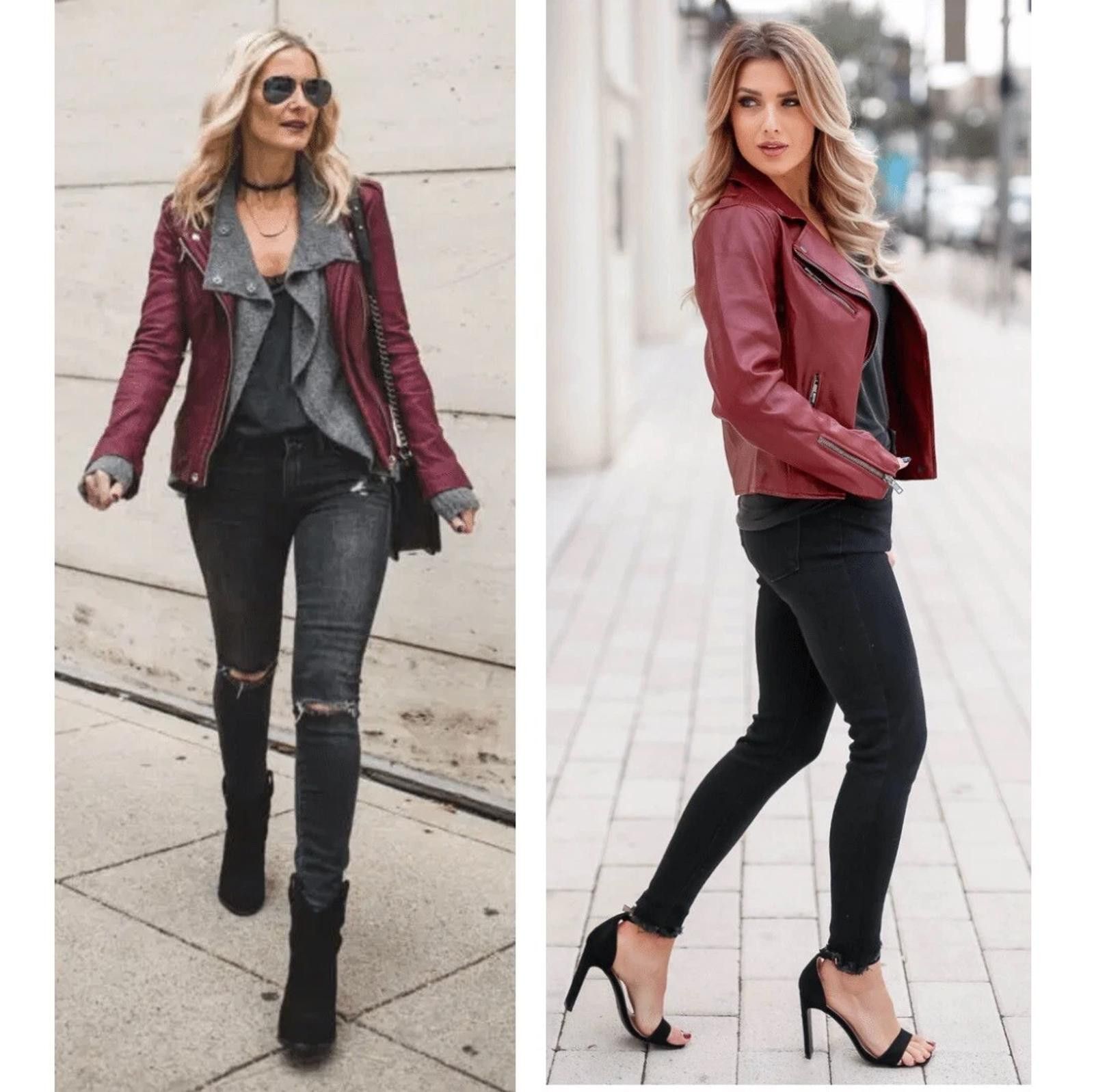 Iro Iro Lamb Leather Red Biker Jacket Size: S Size S / US 4 / IT 40 - 5 Thumbnail