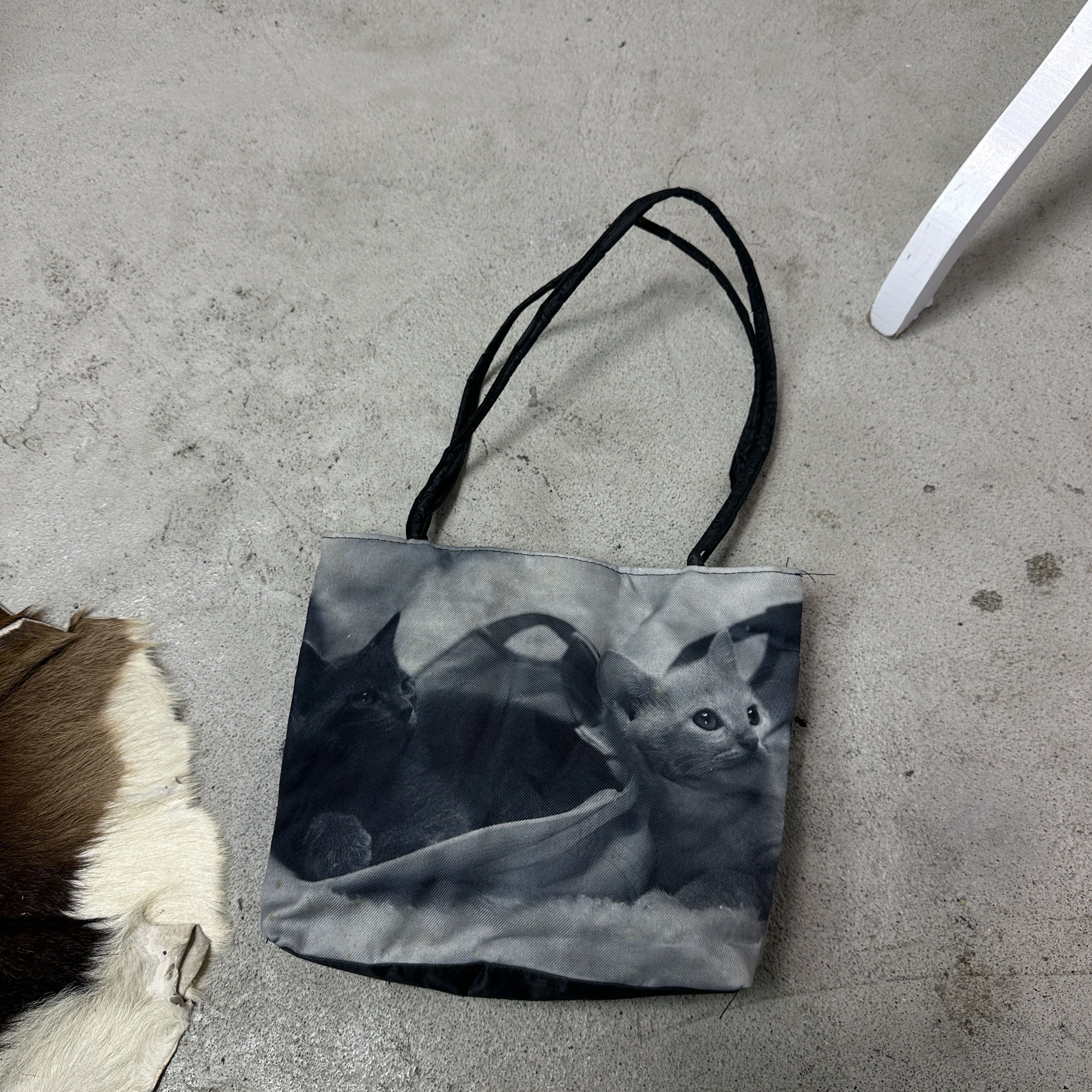 Vintage Vintage Avant Garde Kitten Cat Print Shouder Bag Y2K Size ONE SIZE - 2 Thumbnail