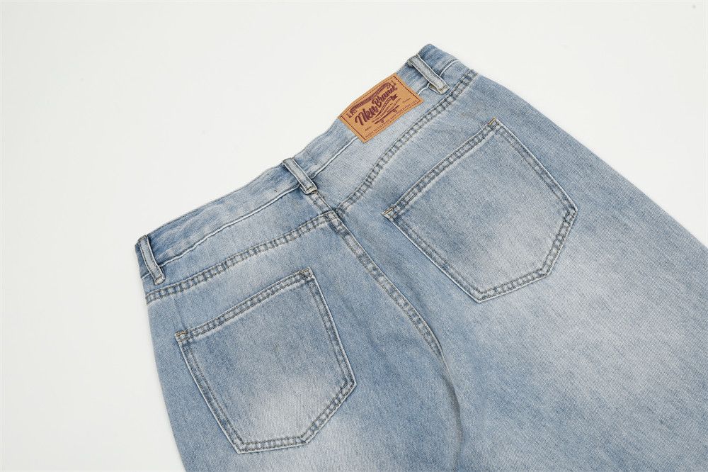 Japanese Brand American street men's washed distressed loose wide-leg jeans Size US 32 / EU 48 - 5 Thumbnail