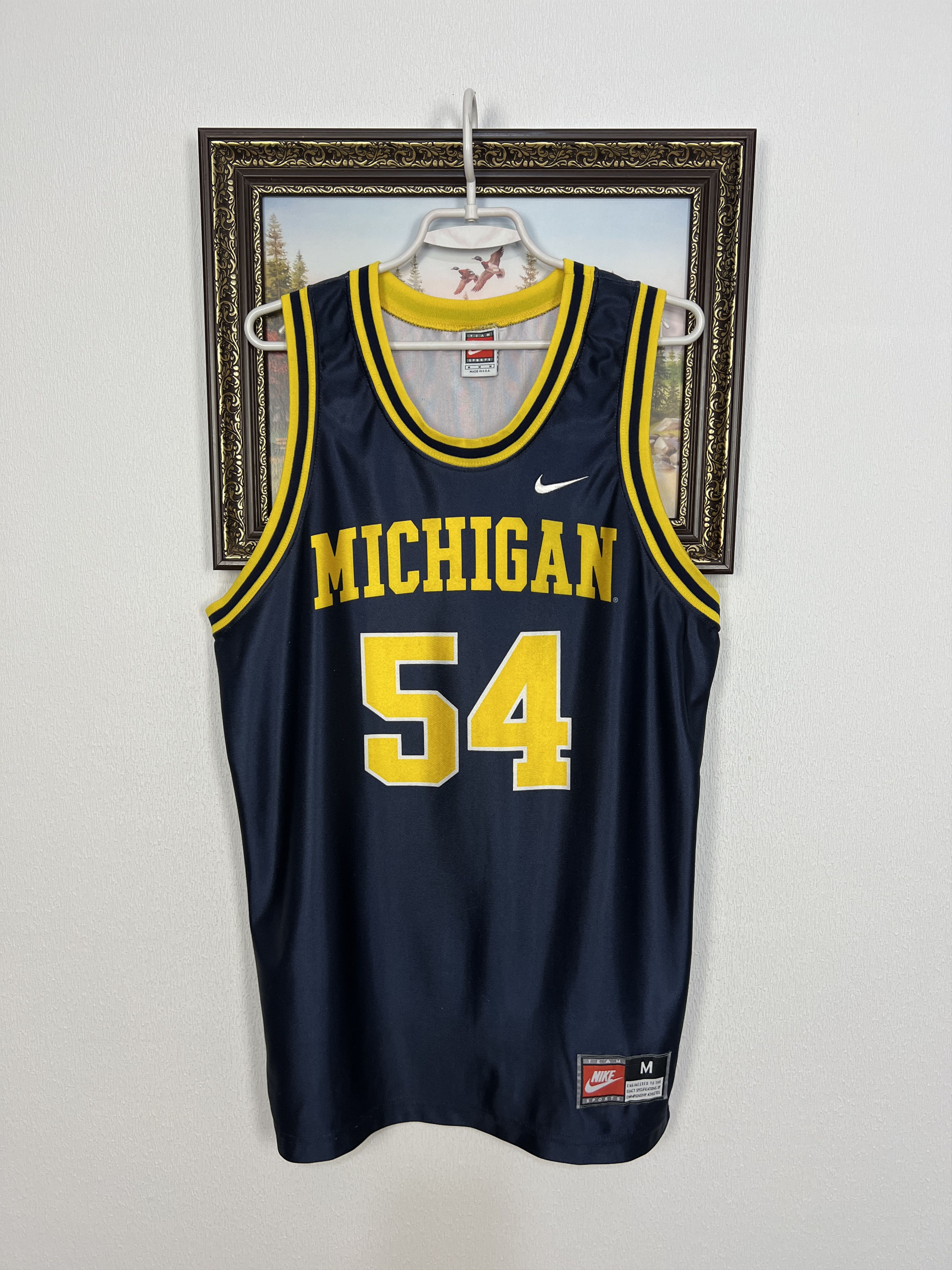 Nike Vintage Michigan Wolverines Jersey #54 NCAA Basketball Shirt Size US M / EU 48-50 / 2 - 1 Thumbnail
