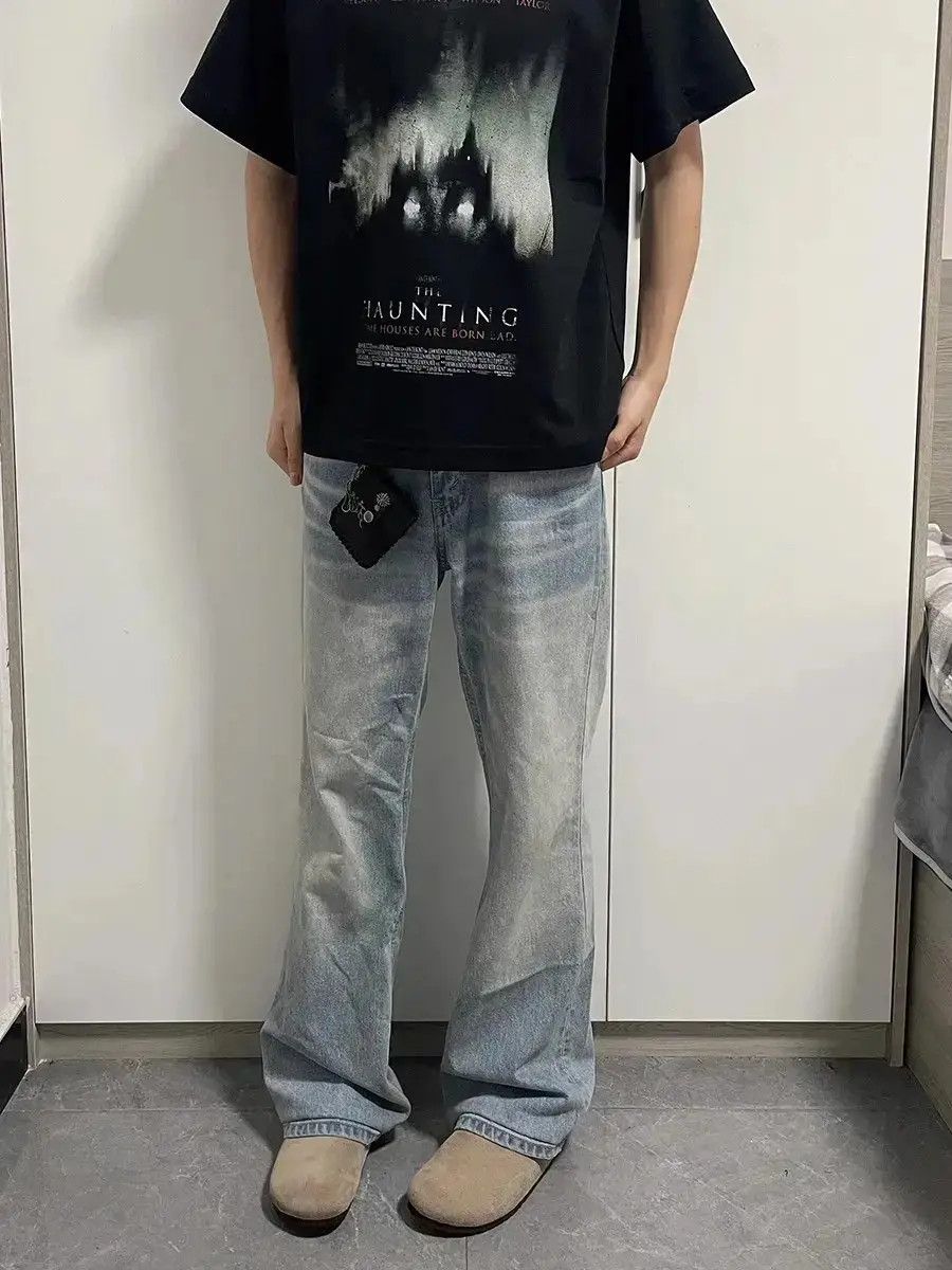 Japanese Brand Loose straight cat whiskers light colored jeans Size US 30 / EU 46 - 5 Thumbnail