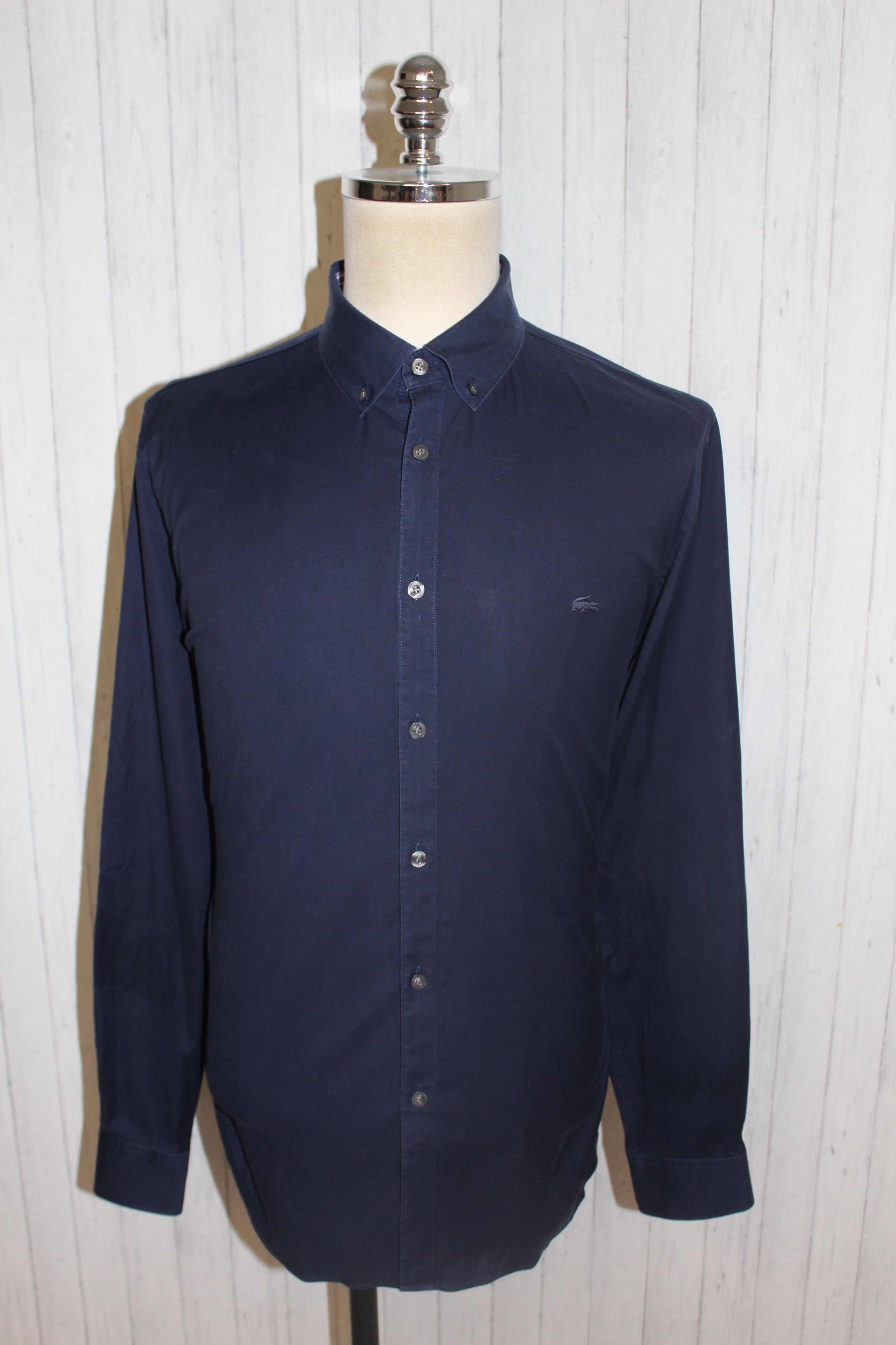 Lacoste LACOSTE Long Sleeve Blue Shirt Size FR 43 US 17 Size US L / EU 52-54 / 3 - 1 Thumbnail