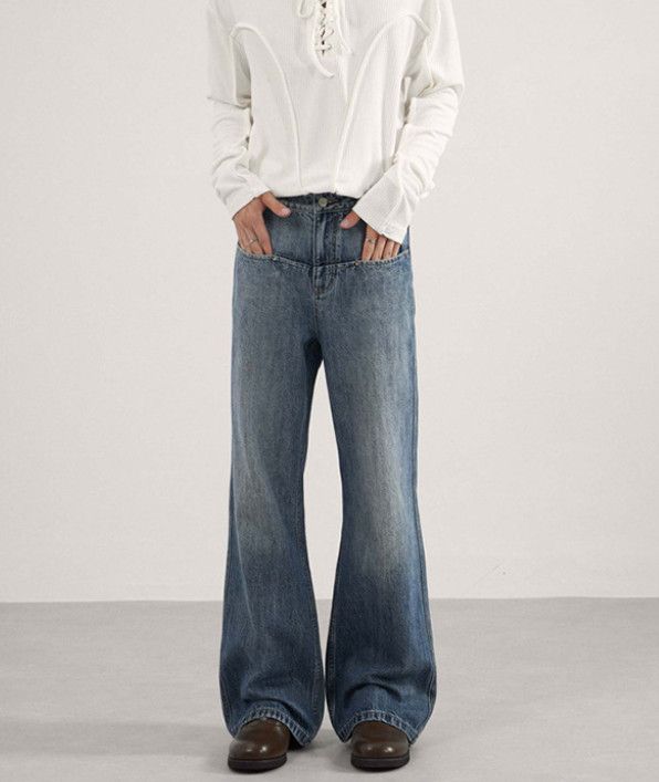 Japanese Brand American style patchwork wide-leg men's baggy jeans Size US 32 / EU 48 - 1 Thumbnail