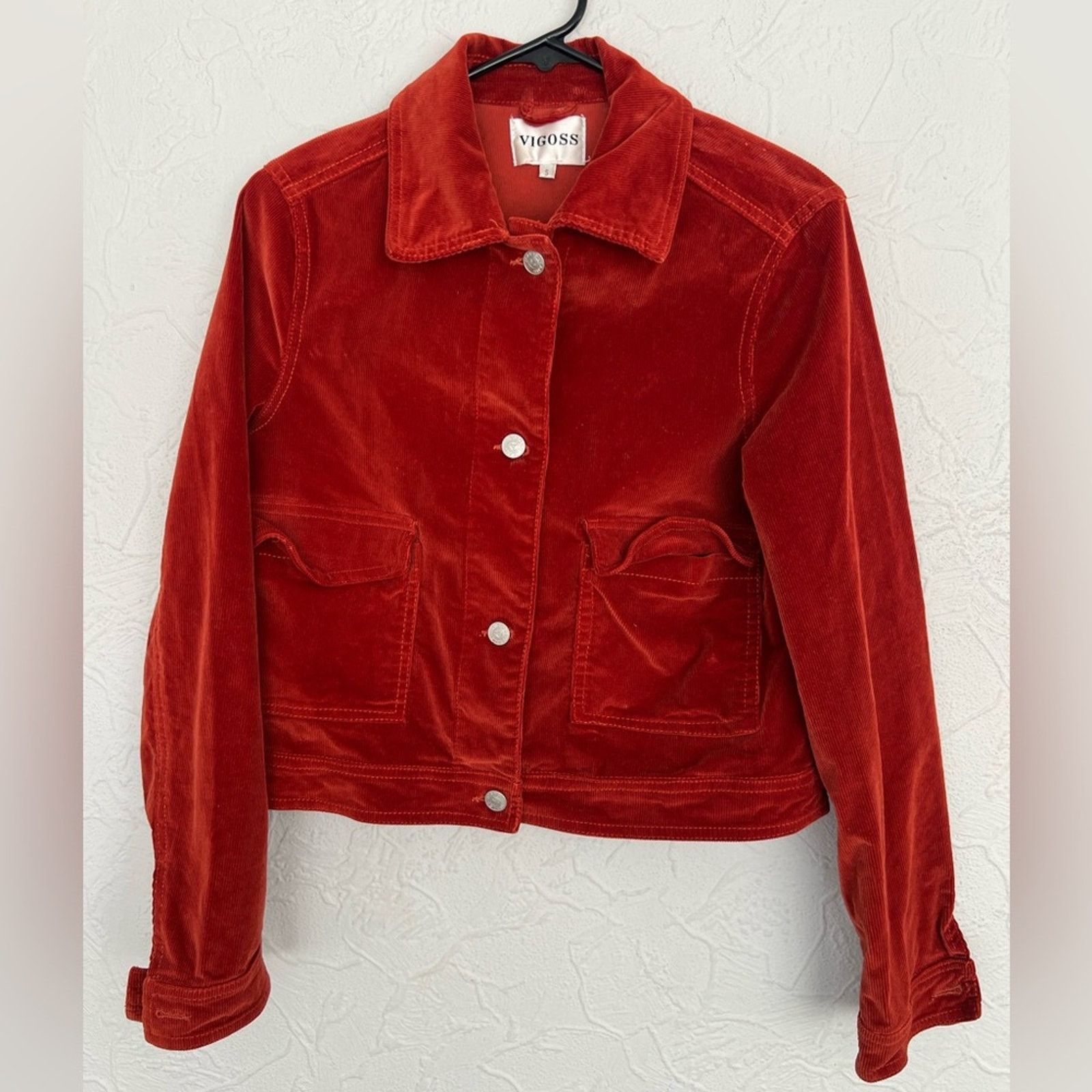 Other Vigoss Corduroy Jacket Womens Burnt Orange Cropped NICE Size S / US 4 / IT 40 - 1 Thumbnail