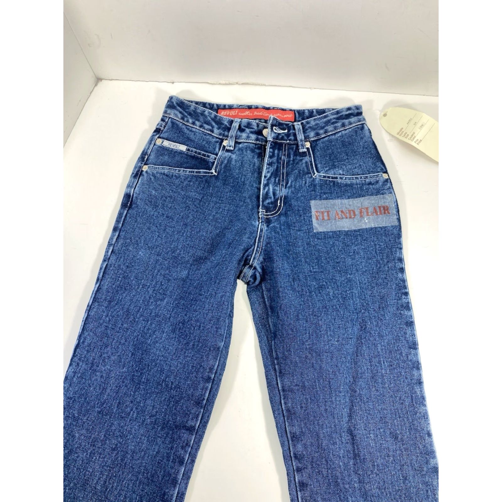 Denime VINTAGE Revolt Jeans Women 26x30 Blue Denim 100% Cotton Bootcut Flair Fit NWT NOS Size 26" / US 2 / IT 38 - 6 Thumbnail