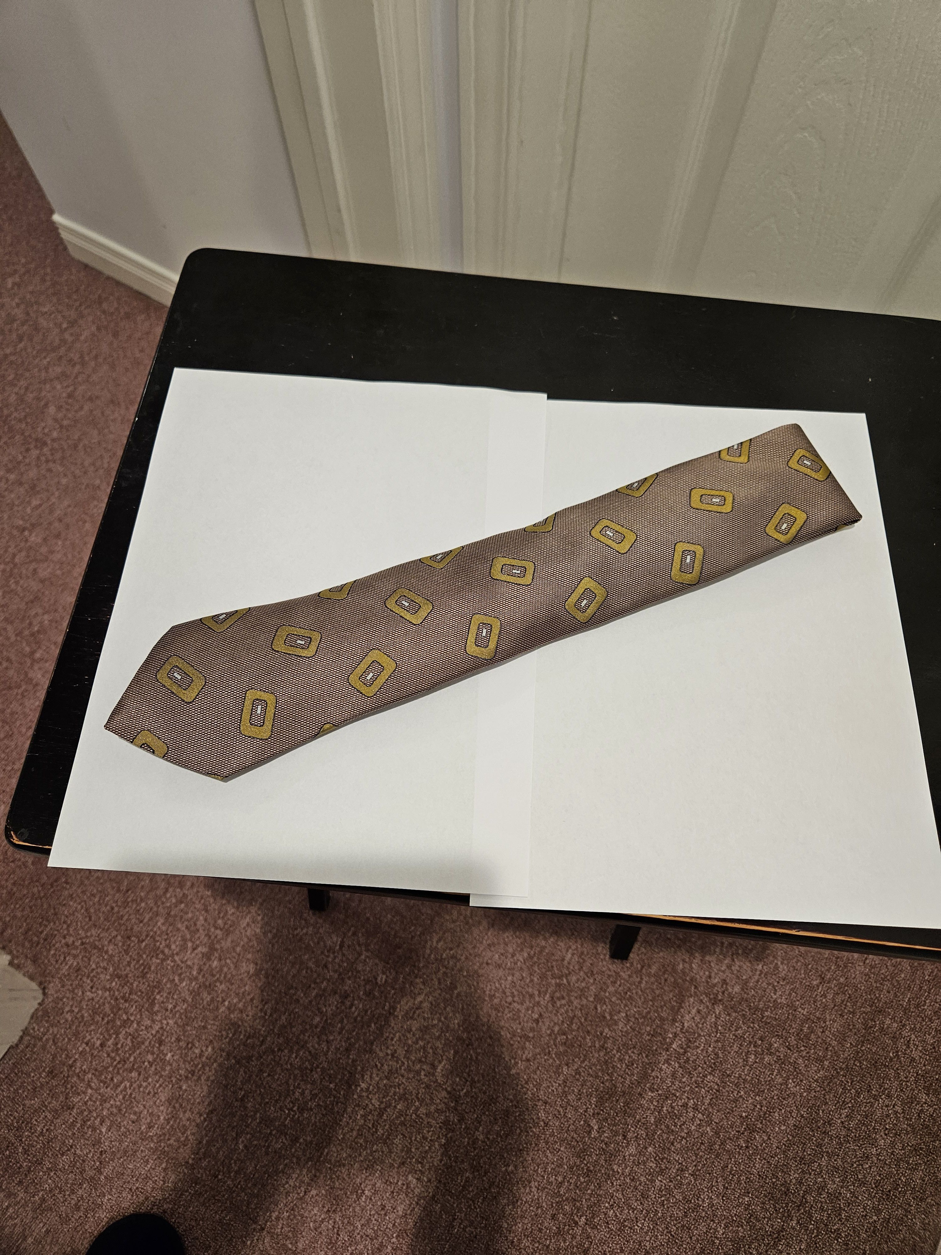 Other BLICK Necktie Silk Brown Patterned (Made in Italy) Size ONE SIZE - 2 Thumbnail