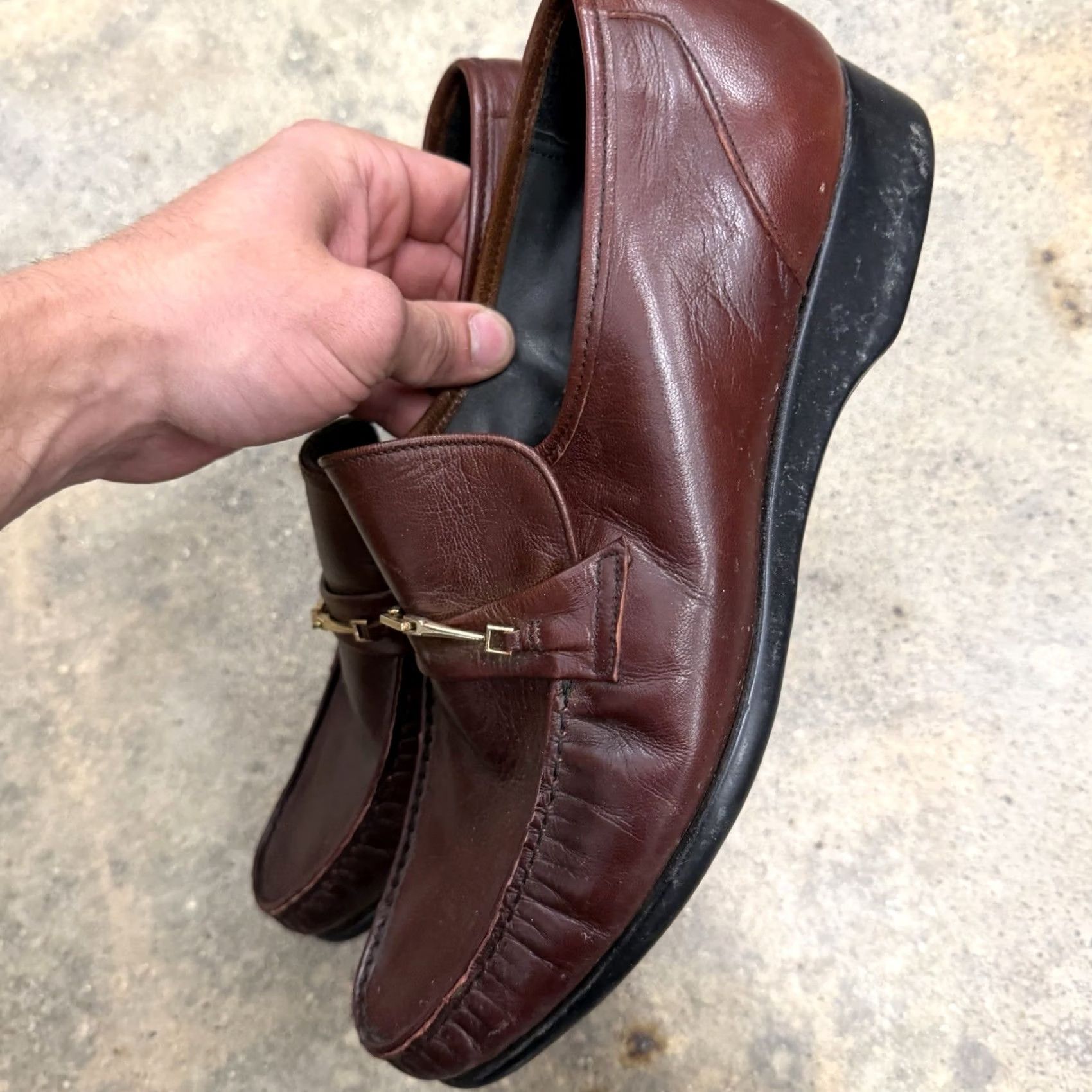 Vintage VINTAGE Hanover Penny Loafers Mens 10 Brown Leather Made in USA Ivy USA Oxford Dress Shoes Mens Brown Leather Penny Loafers Size US 9 / EU 42 - 7 Thumbnail