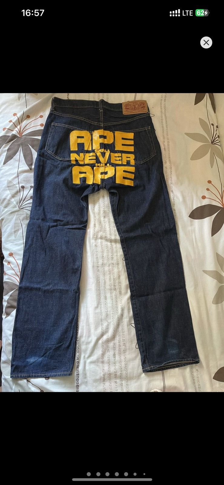 Bape Bape Vintage OG ASNKA Spellout Logo Denim Jeans Size US 34 / EU 50 - 1 Thumbnail