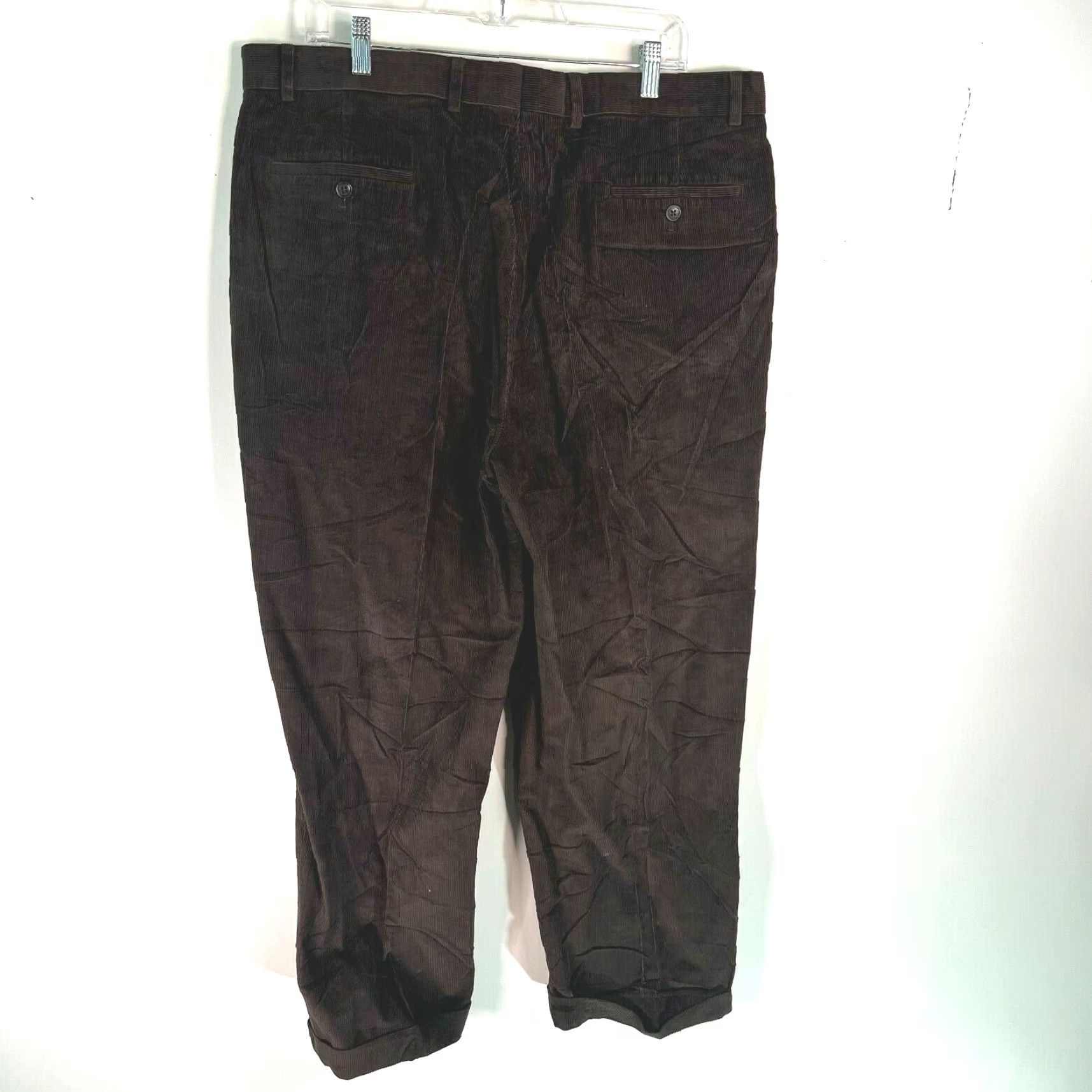 Pronto Uomo Pronto Uomo Corduroy Pants - Men - 38 Regular - Brown - Pleated, Cuffed Hem, 29 Inseam - 100% Cotton - Casual Pants Size US 38 / EU 54 - 2 Thumbnail