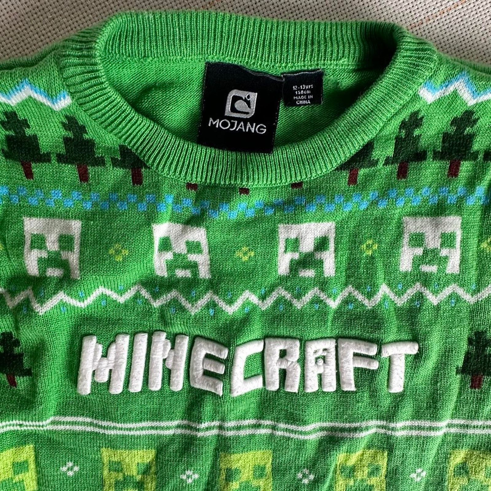 Other Mojang Minecraft Sweater Jumper 158cm Long Sleeve Gaming Size US XL / EU 56 / 4 - 4 Thumbnail