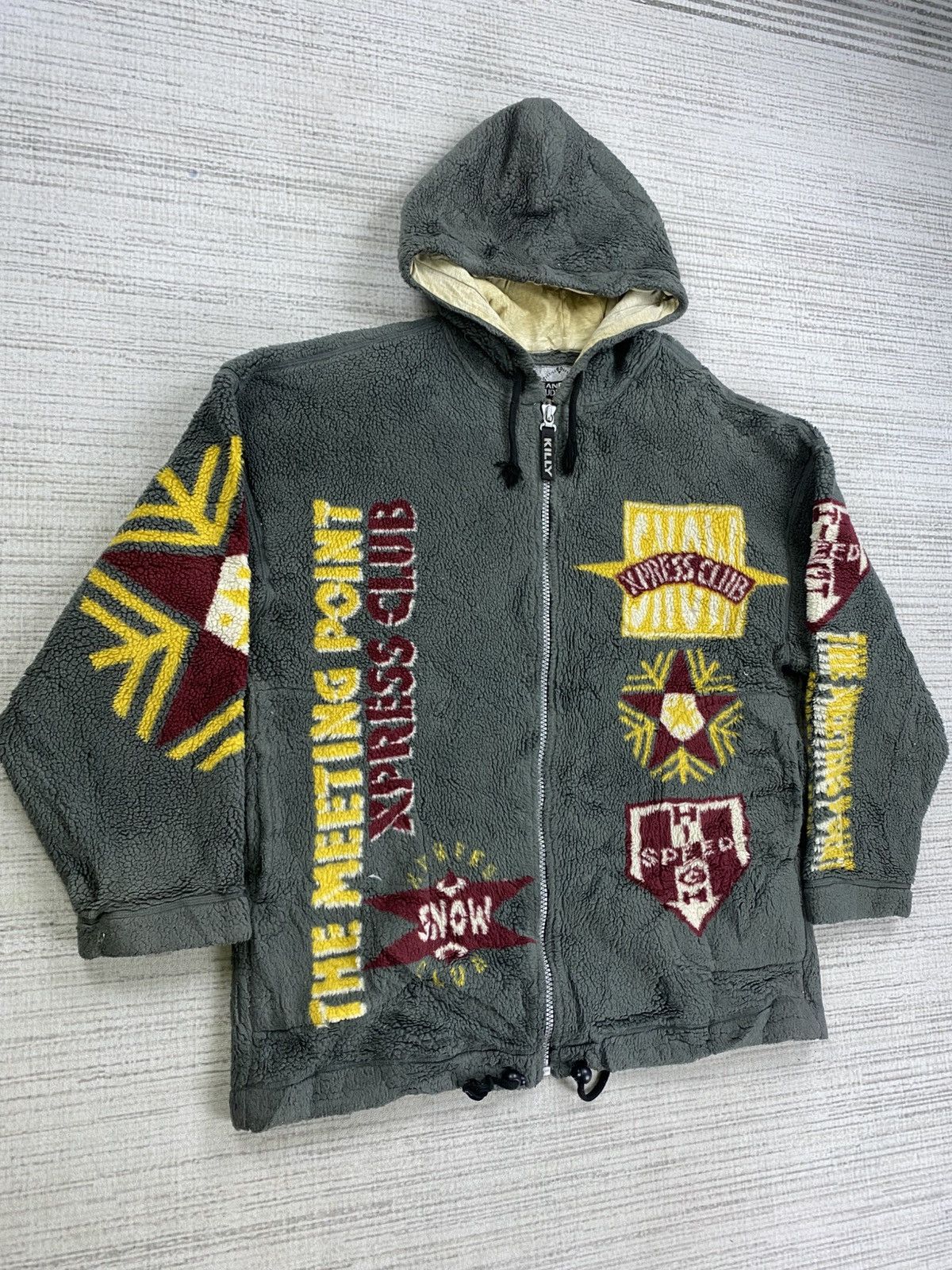 Japanese Brand × Vintage Vintage Jean Claude Killy Full Printed Sherpa Hoodie Jacket Size US L / EU 52-54 / 3 - 3 Thumbnail