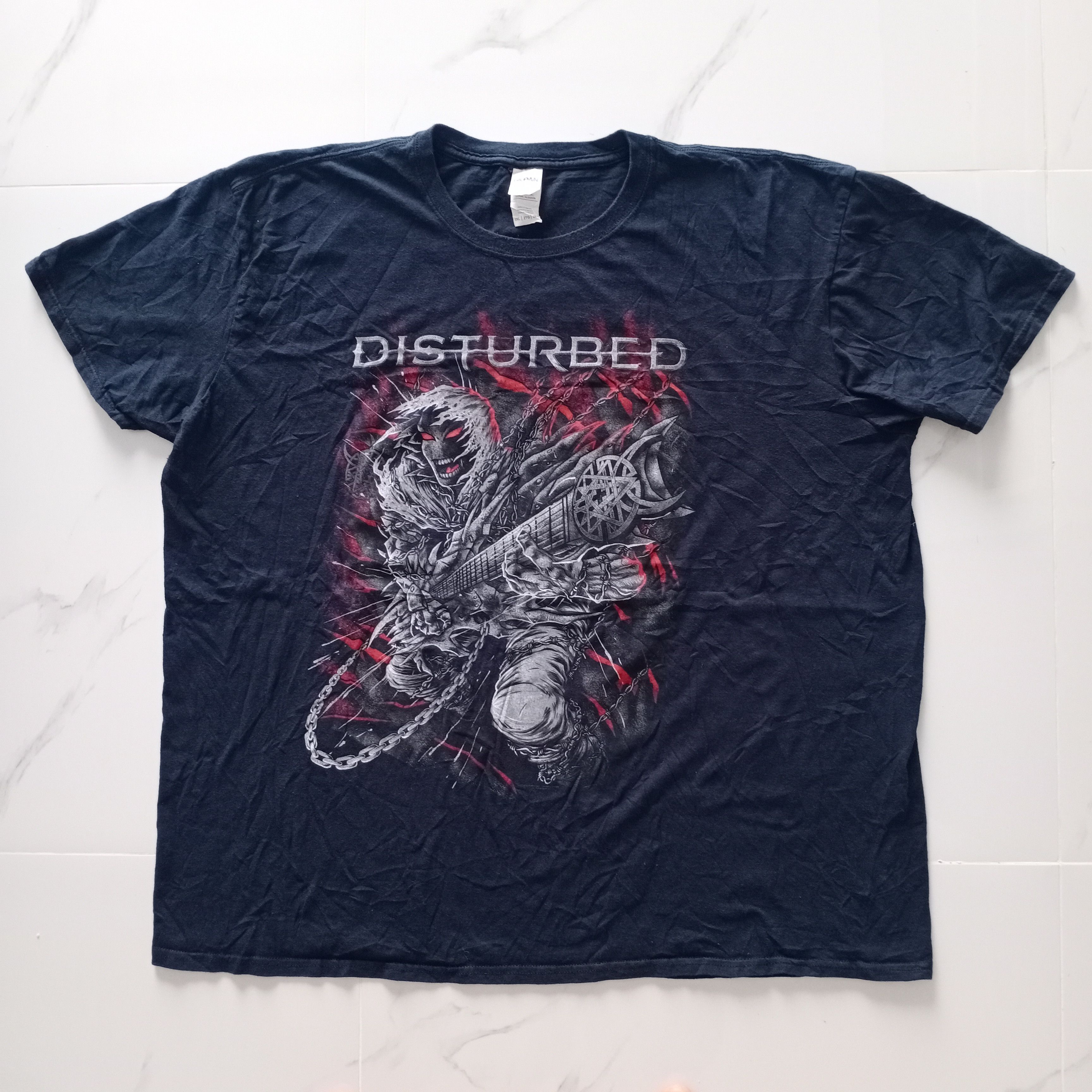 Band Tees Disturbed 2015 heavy metal band t-shirt tour album Size US XXL / EU 58 / 5 - 3 Thumbnail