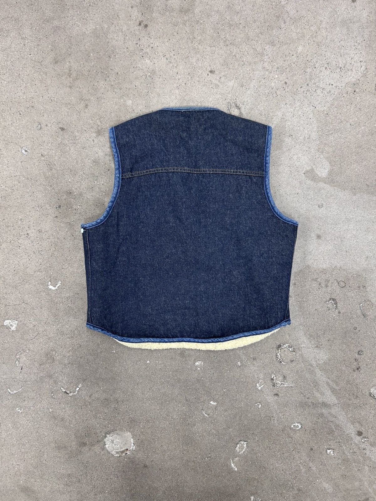 Sears Vintage Dark Indigo Sears Sherpa lined denim vest Size US L / EU 52-54 / 3 - 3 Thumbnail