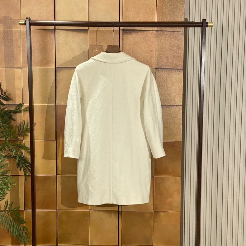 Max Mara Max Mara White wool coat Size L / US 10 / IT 46 - 2 Thumbnail