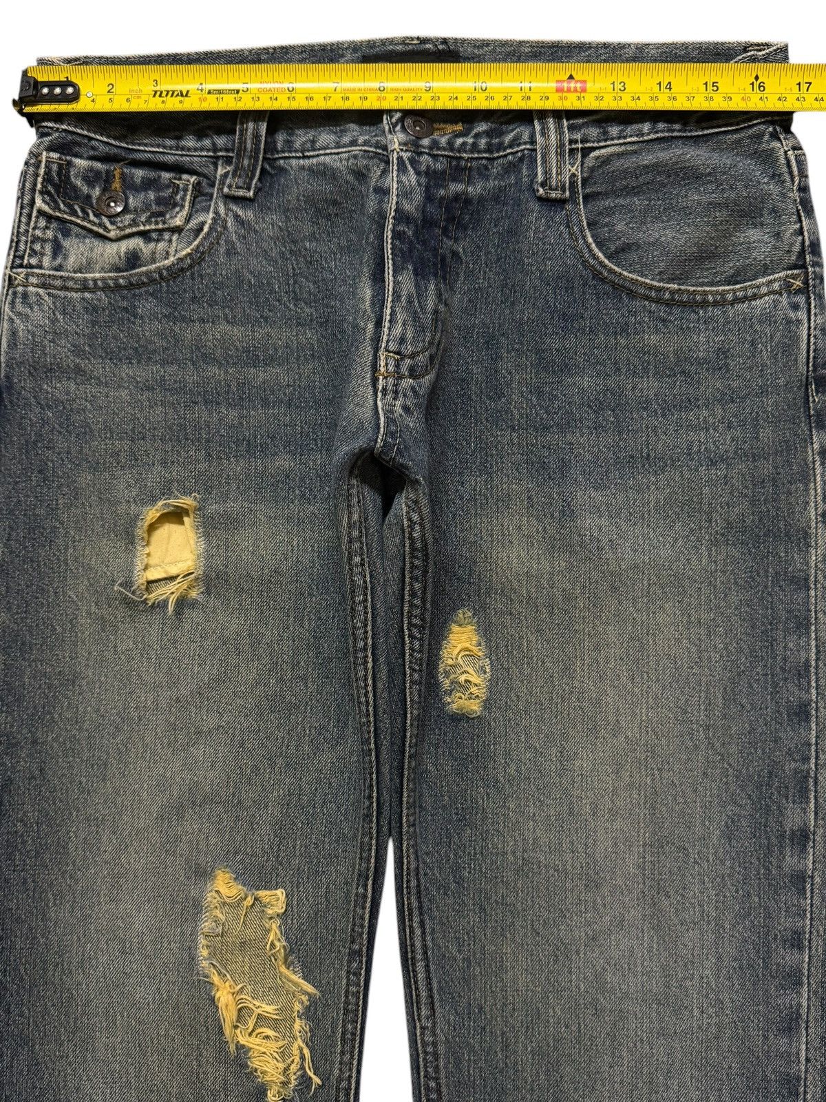Full Count & Co. Vintage Japanese Brand Blue Faded Wash Distressed Loose Fits Size US 32 / EU 48 - 8 Thumbnail