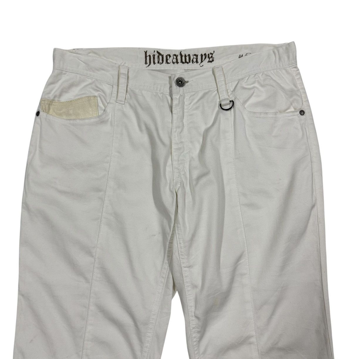 HIDEAWAYS Vtg🔥HIDEAWAYS Bell Bottom Wide White Pants Size US 33 - 3 Thumbnail