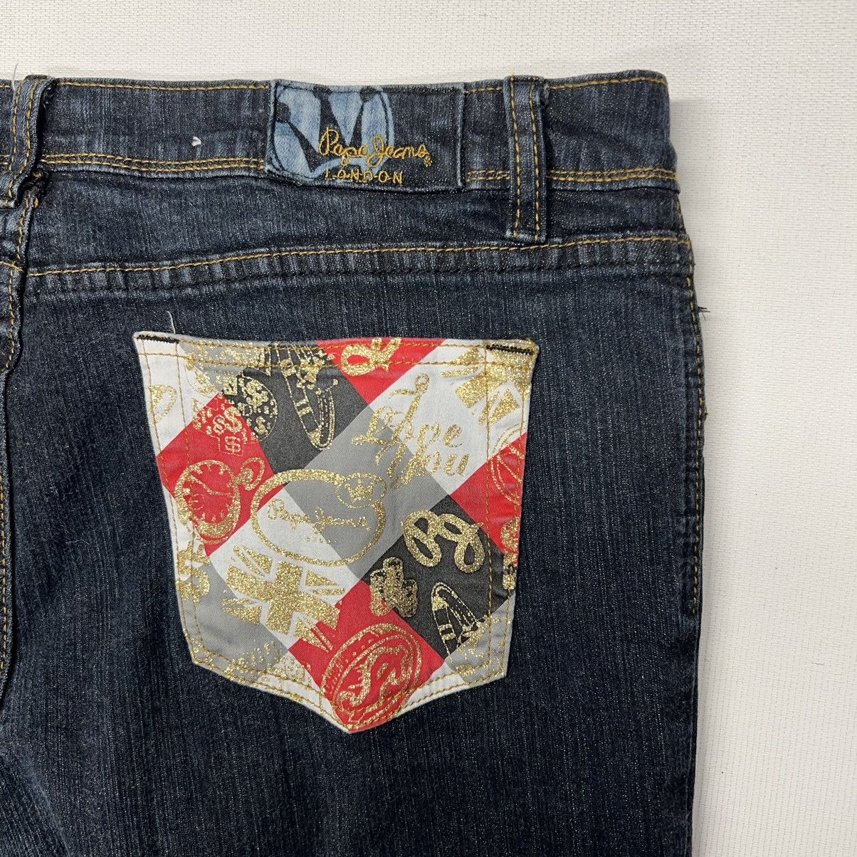 Pepe Jeans × Vintage VTG Pepe Jeans Blue Flared Bootcut London Pocket Patch Y2K Size 34" / US 12 / IT 48 - 14 Thumbnail