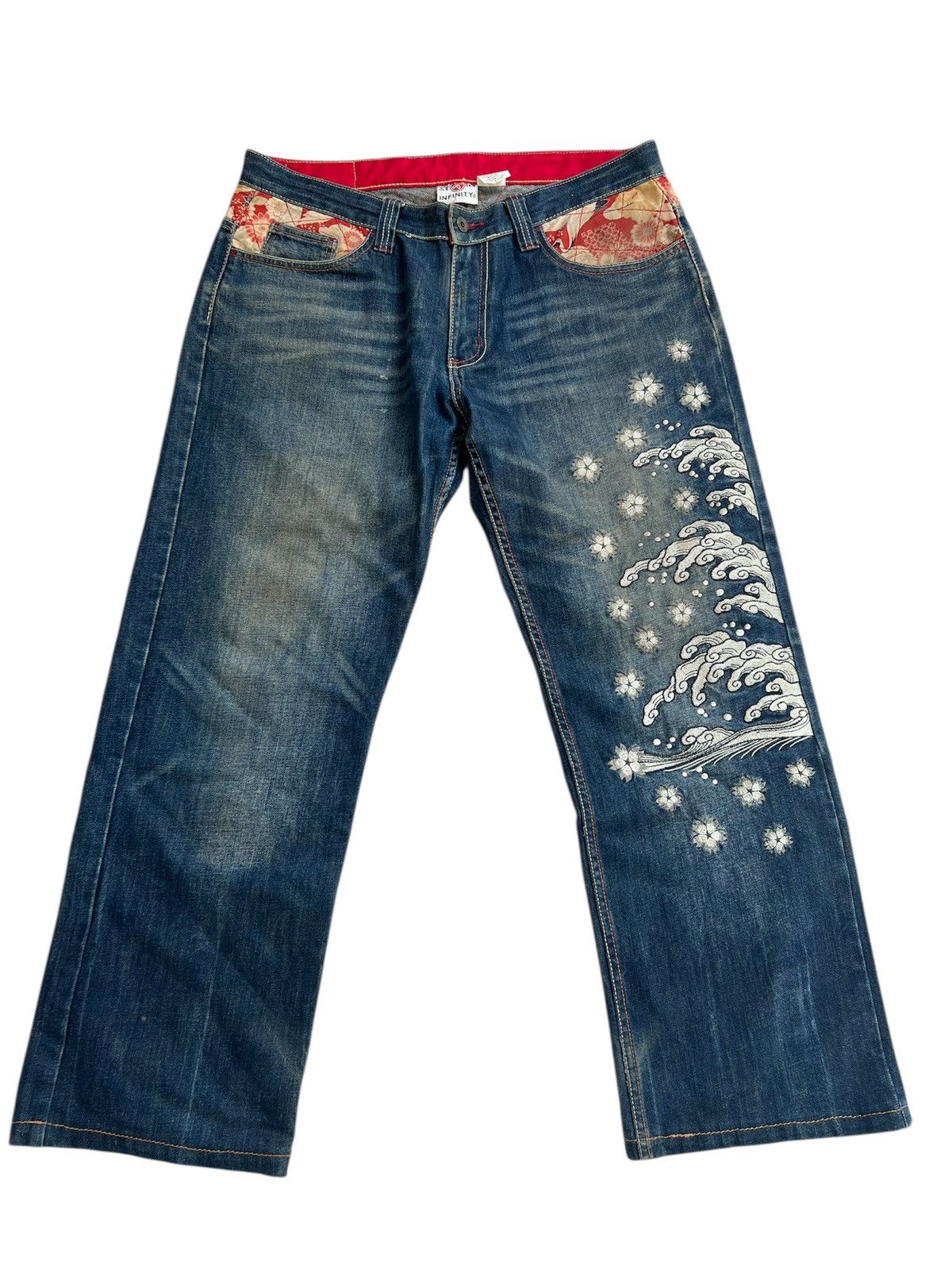 Designer × Japanese Brand Infinity Sukajan embroidery Jeans Japanese Size US 36 / EU 52 - 1 Thumbnail