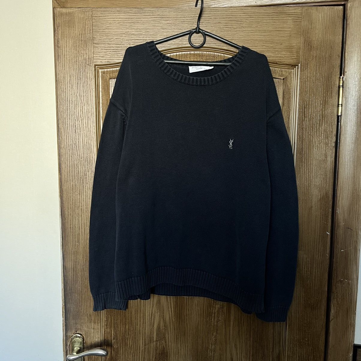 Yves Saint Laurent Navy YSL Sweater Knit Yves Saint Laurent Sweatshirt Size US XL / EU 56 / 4 - 1 Thumbnail