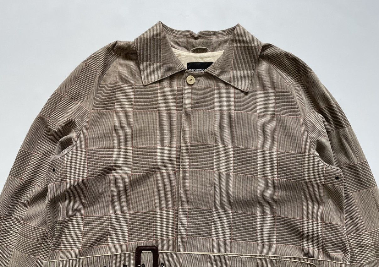 Emporio Armani Prince Of Wales Check Suede Overcoat Size US XL / EU 56 / 4 - 3 Thumbnail